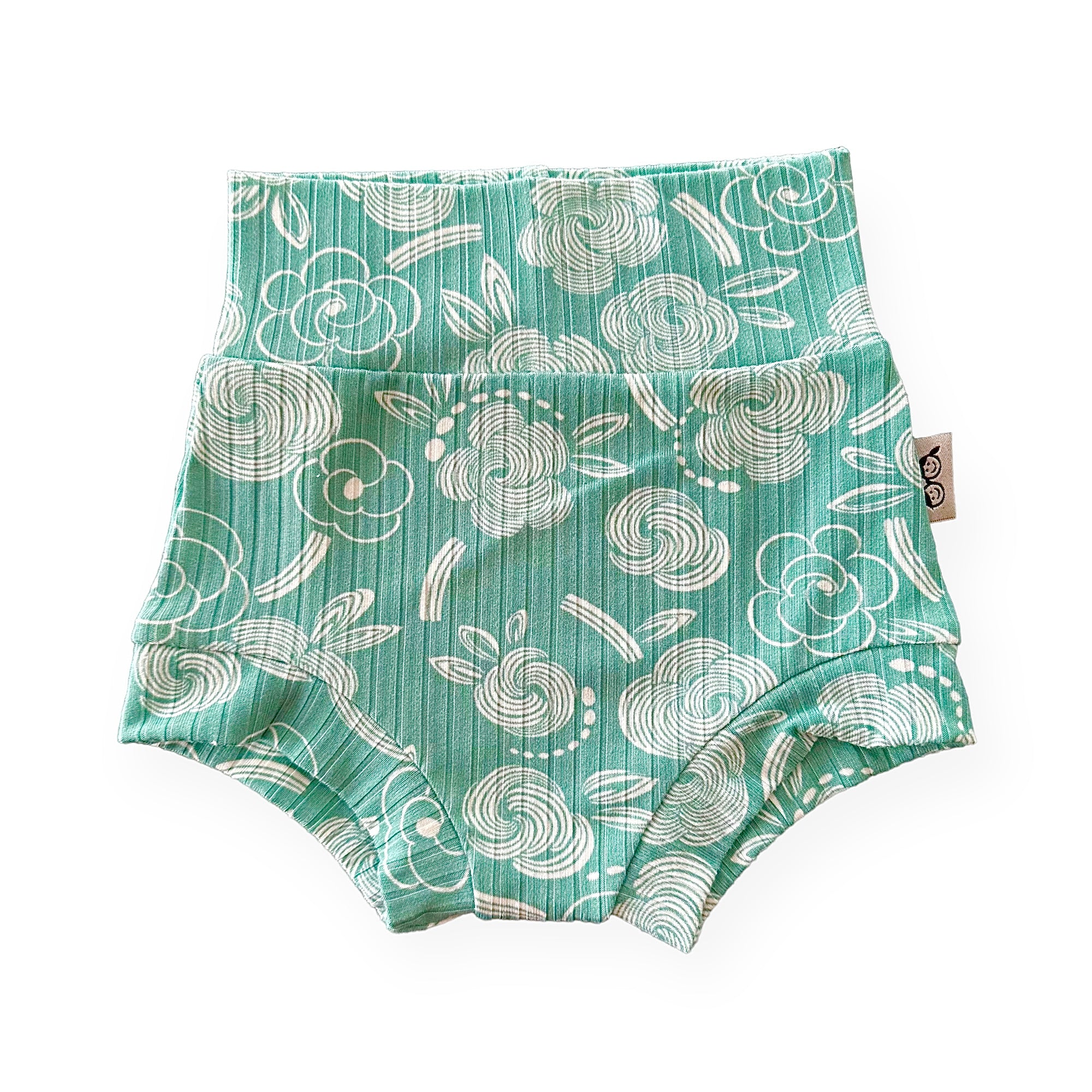 Geo Flowers Seafoam Ribbed Bummies