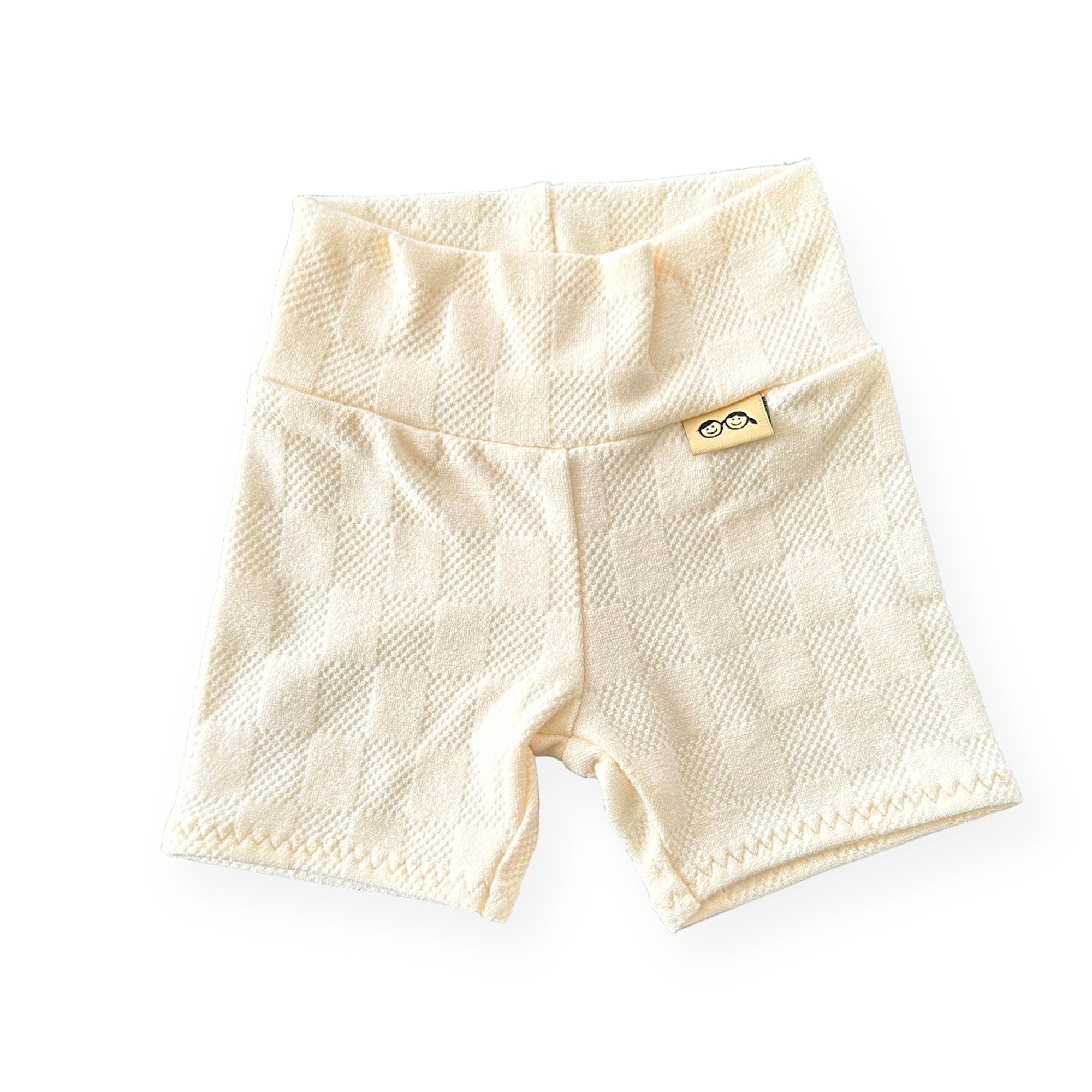 Cream Checkers Biker Shorts Lounge Set