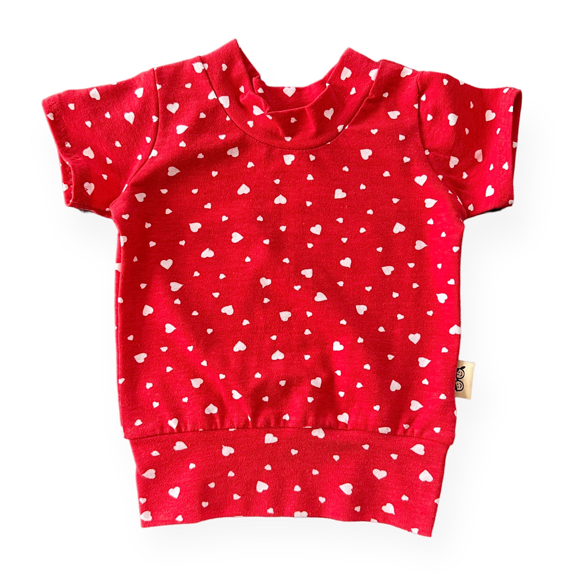 White Dainty Hearts on Red Summer Lounge Set
