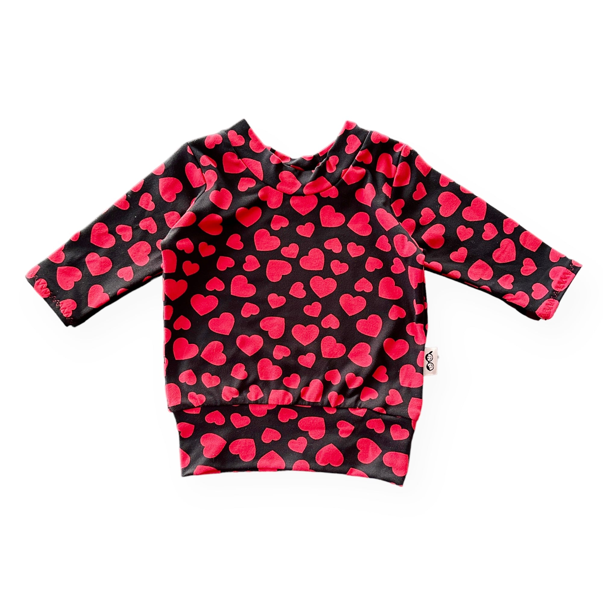 Red Hearts on Black Lounge Set