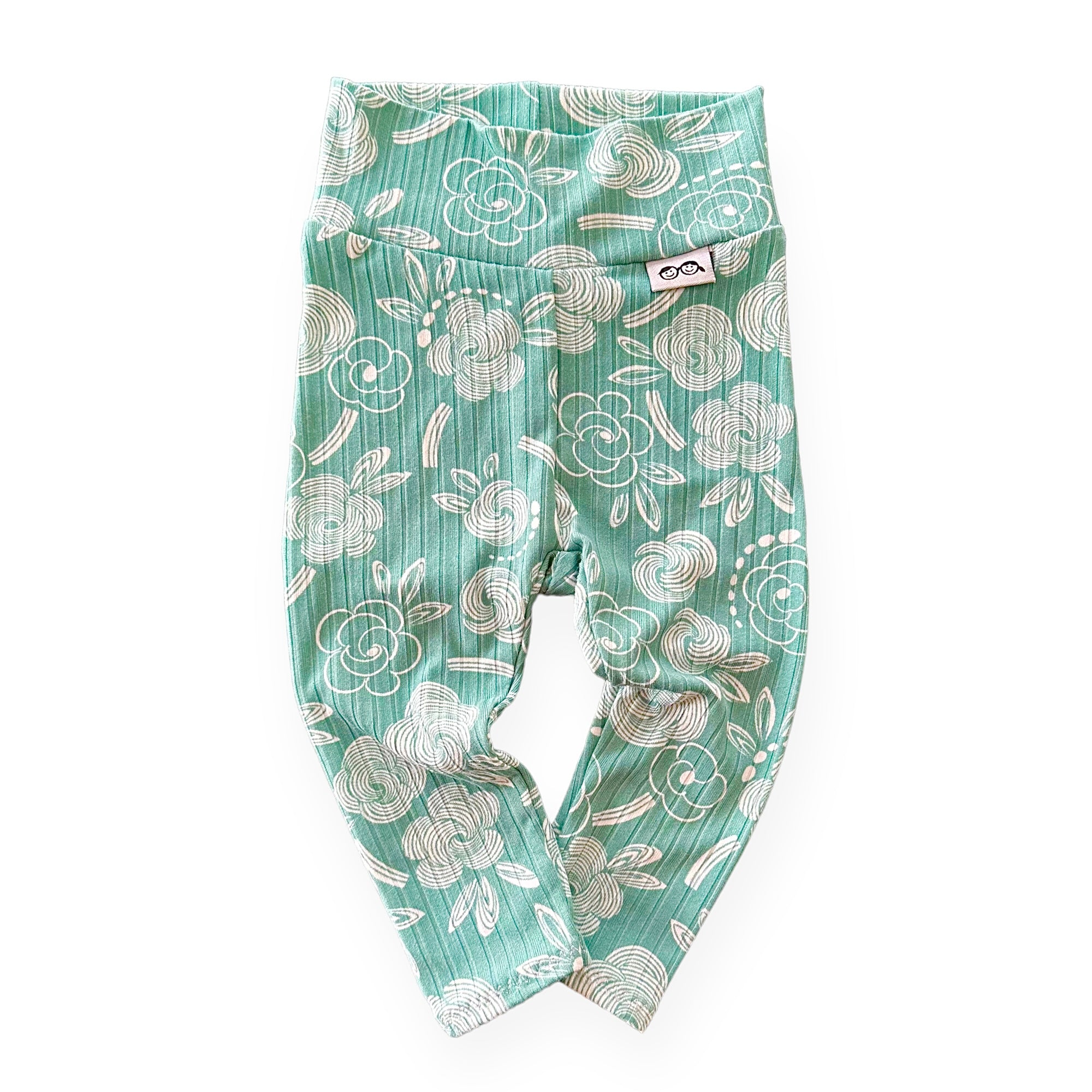 Geo Flowers Seafoam Ribbed Lounge Set