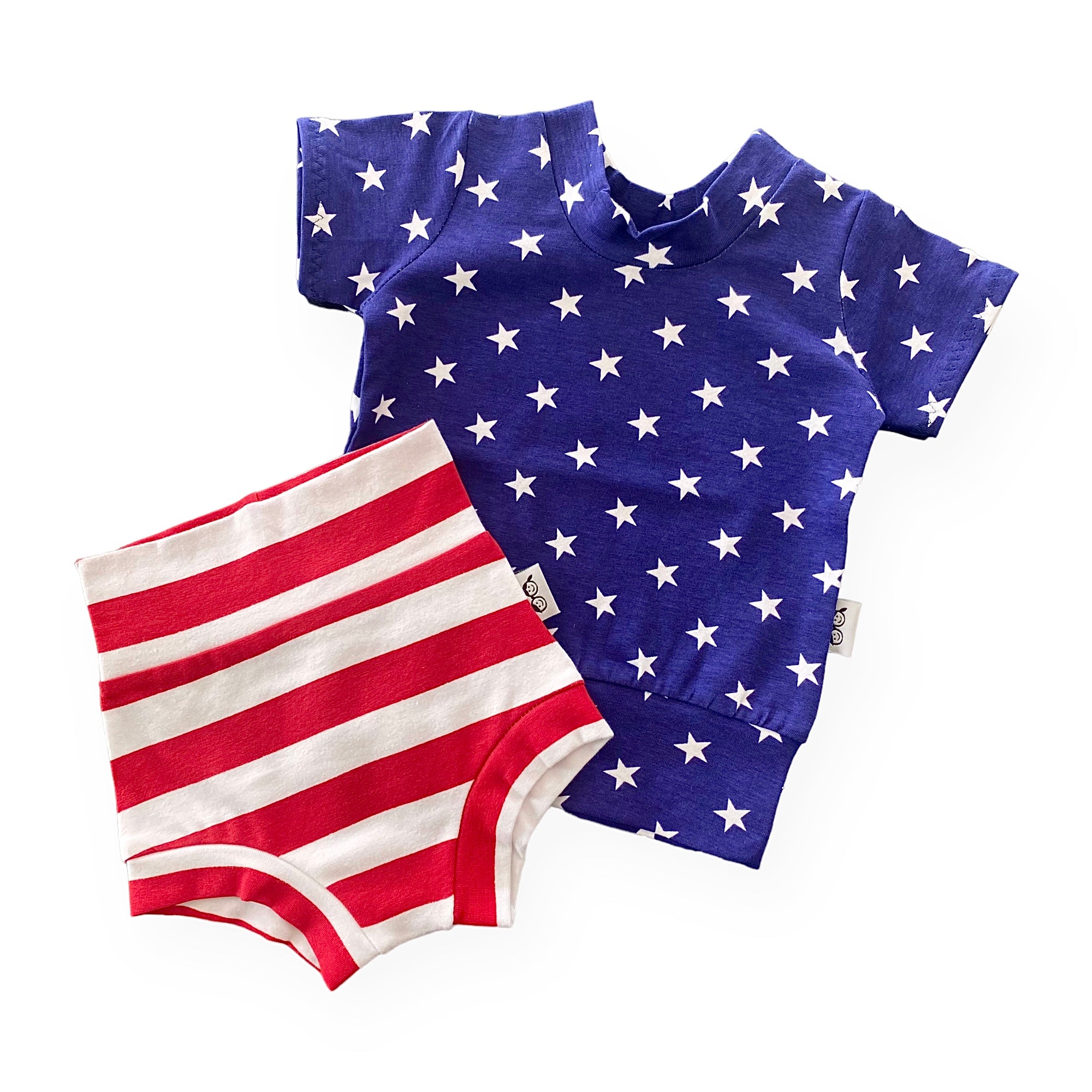 Navy Stars &amp; Red/White Stripe Summer Lounge Set