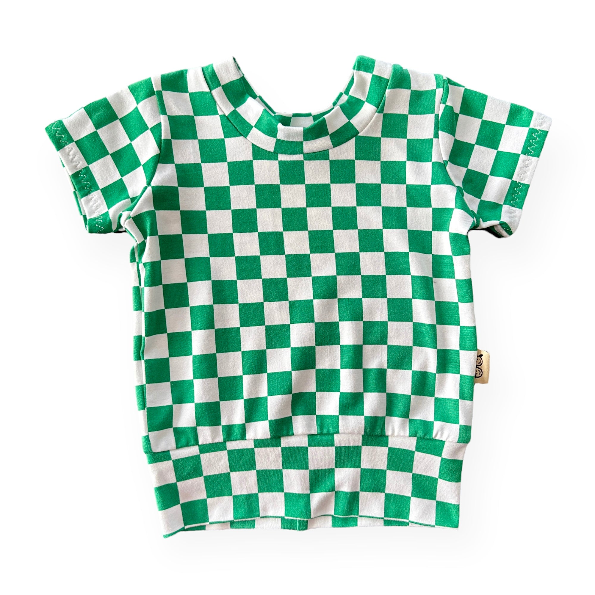 Green Checkered Biker Shorts Lounge Set