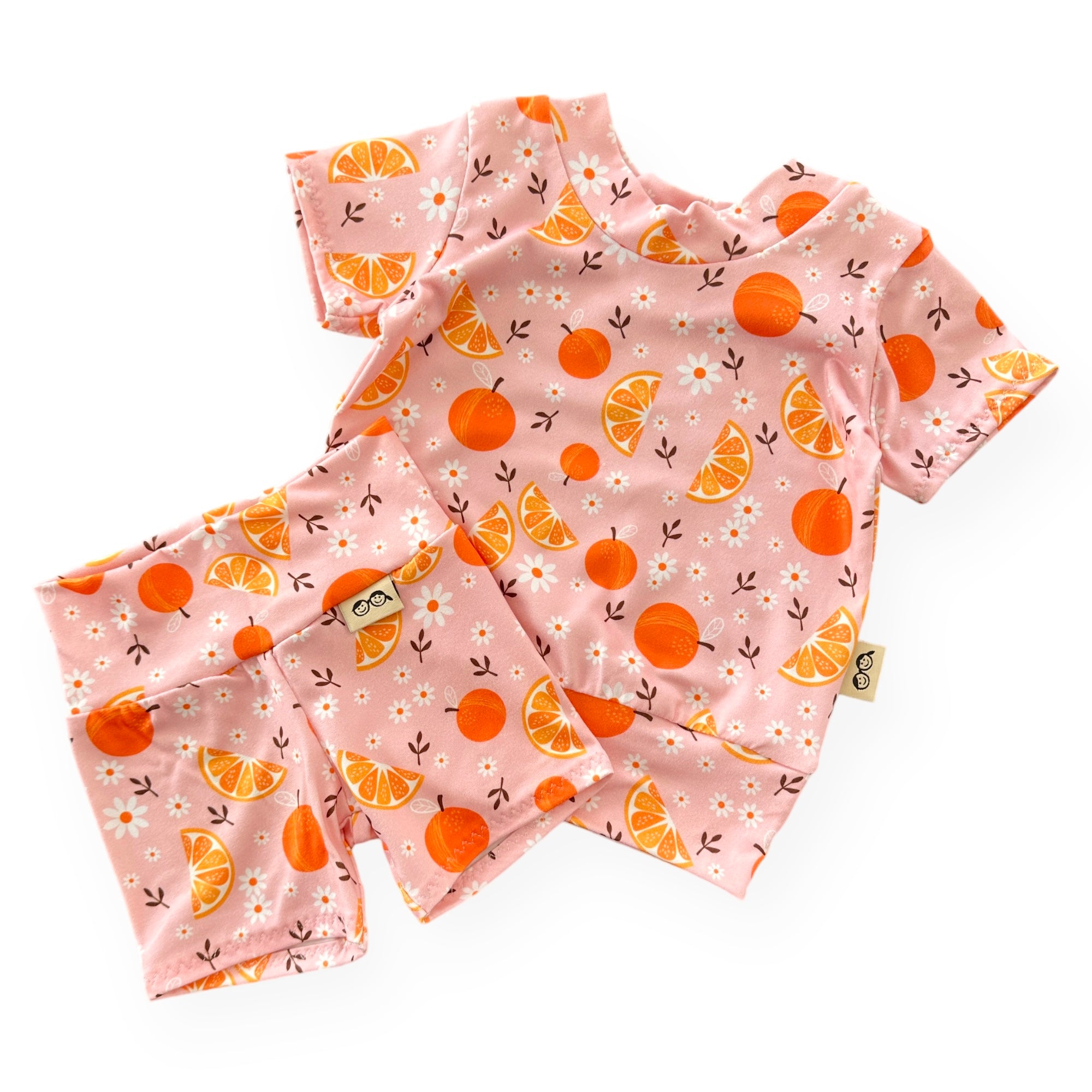 Orange Blossom Biker Shorts Lounge Set