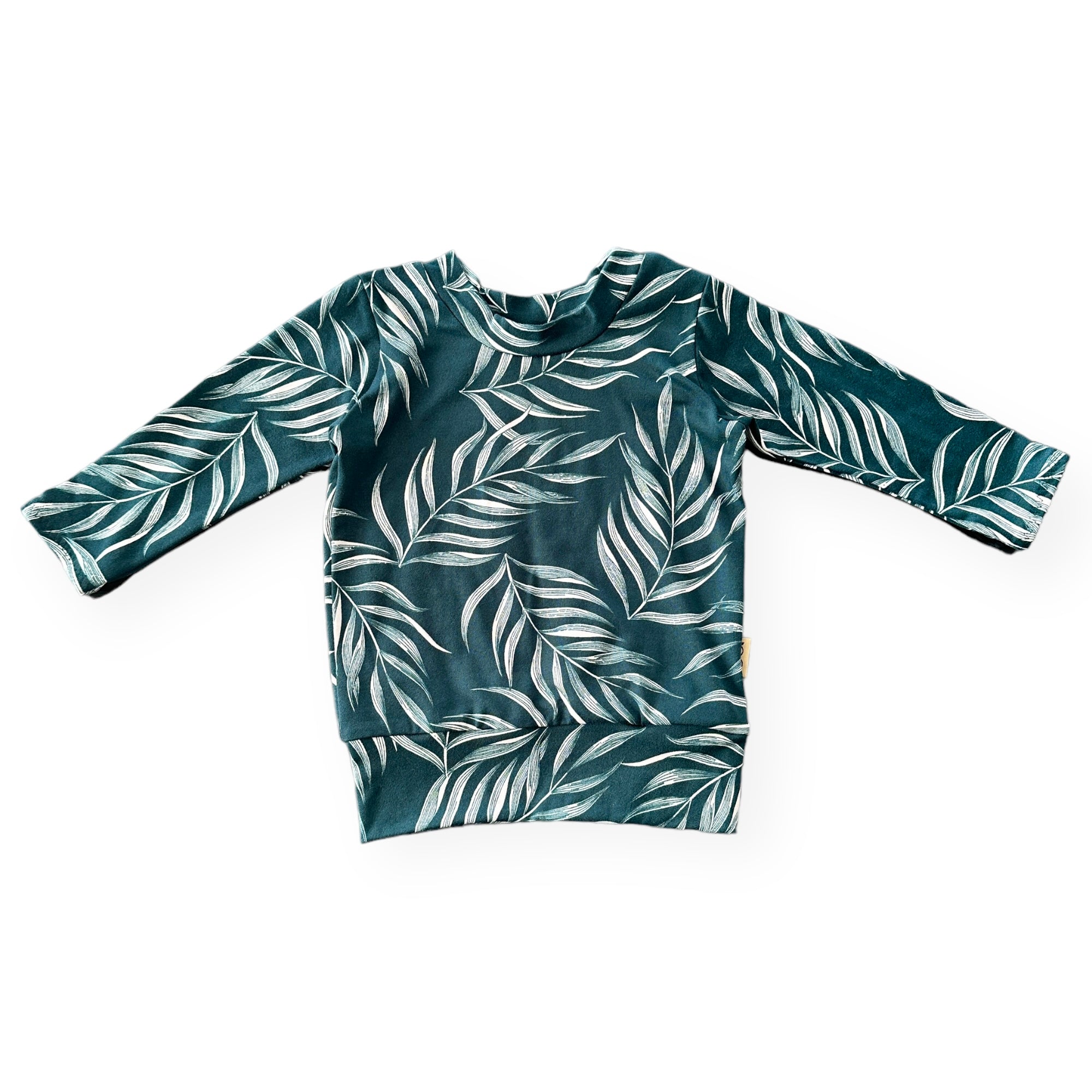 Ocean Teal Pampas Leaves Lounge Top
