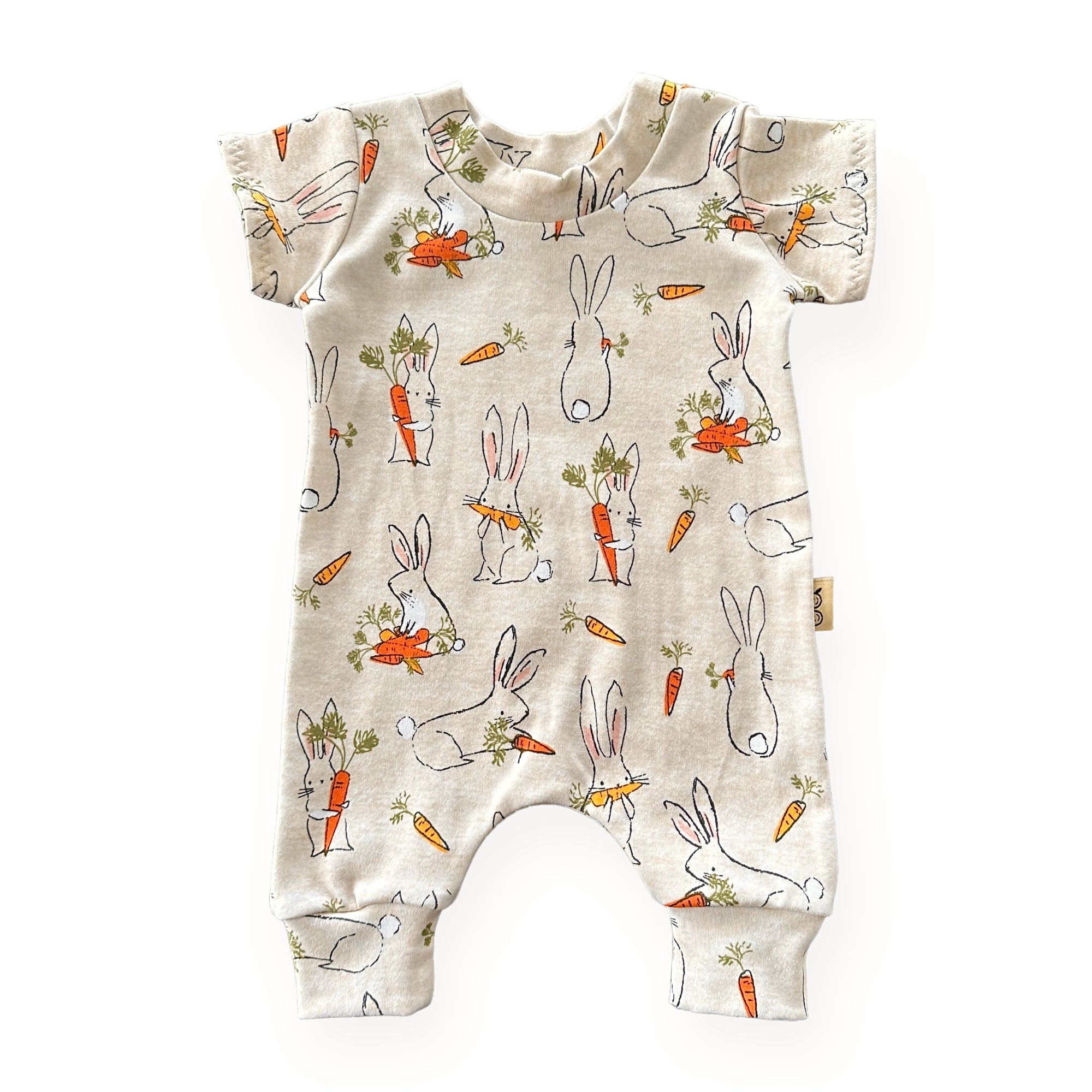 Easter Bunnies with Carrots Harem Romper