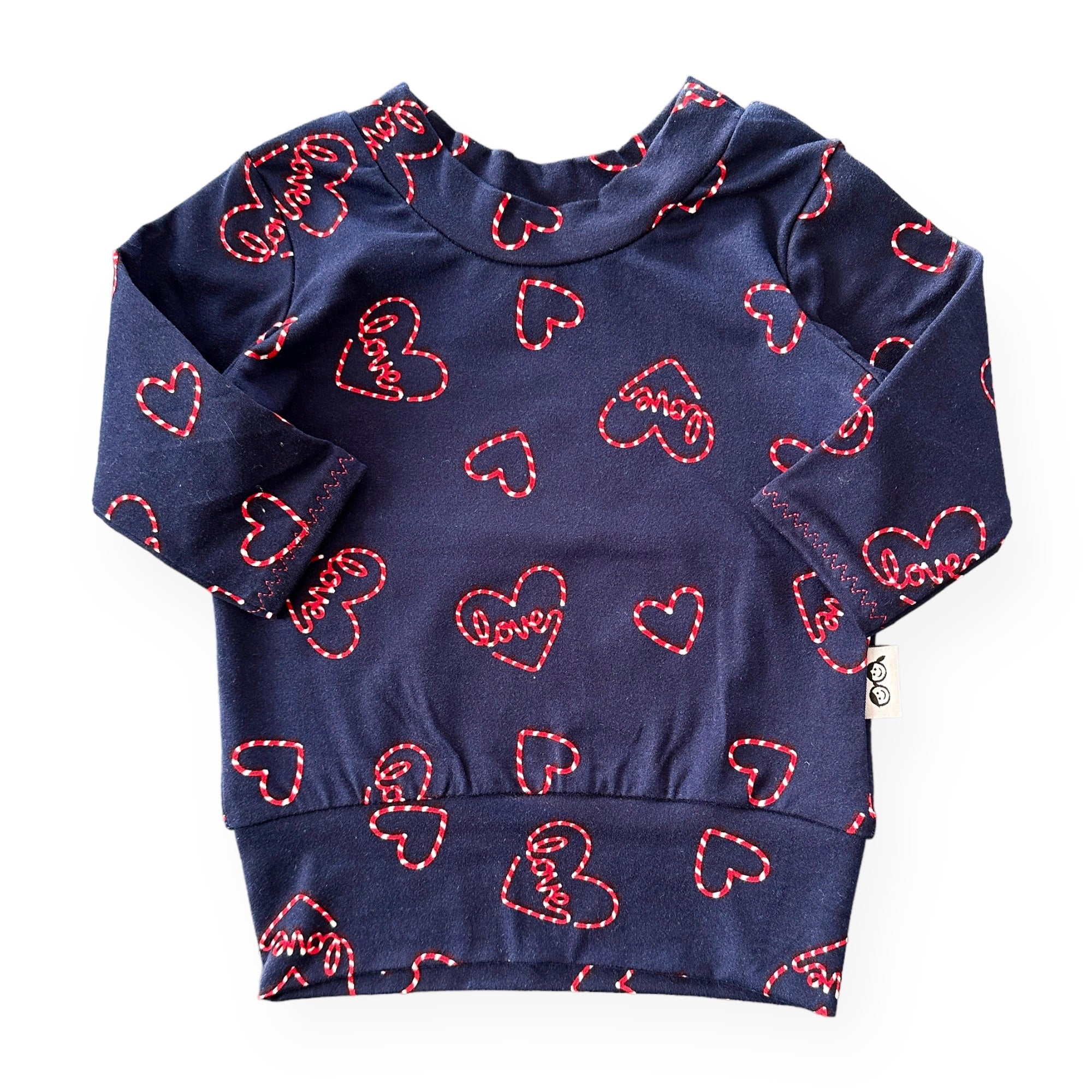 Love Hearts on Blue Lounge Top