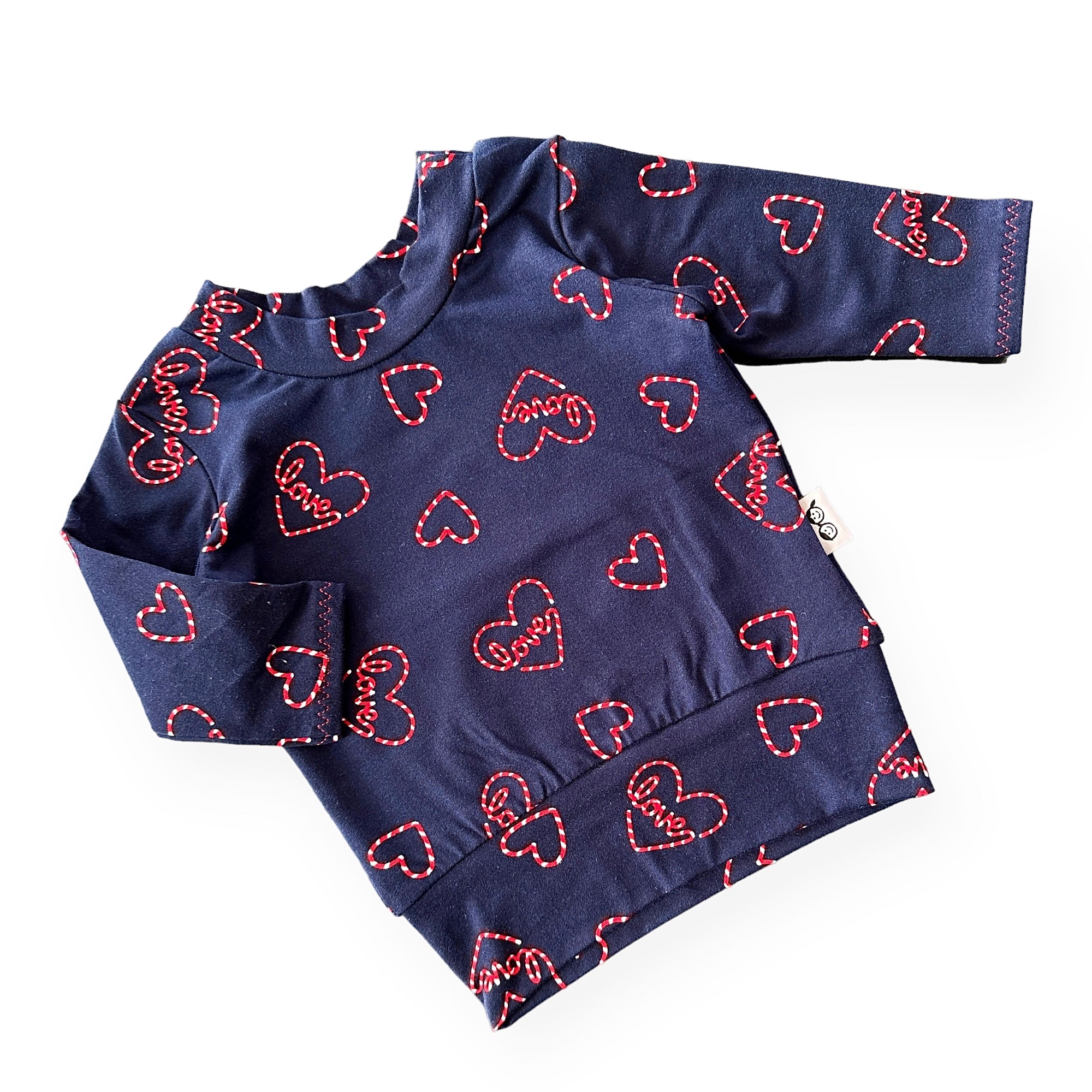 Love Hearts on Blue Lounge Top