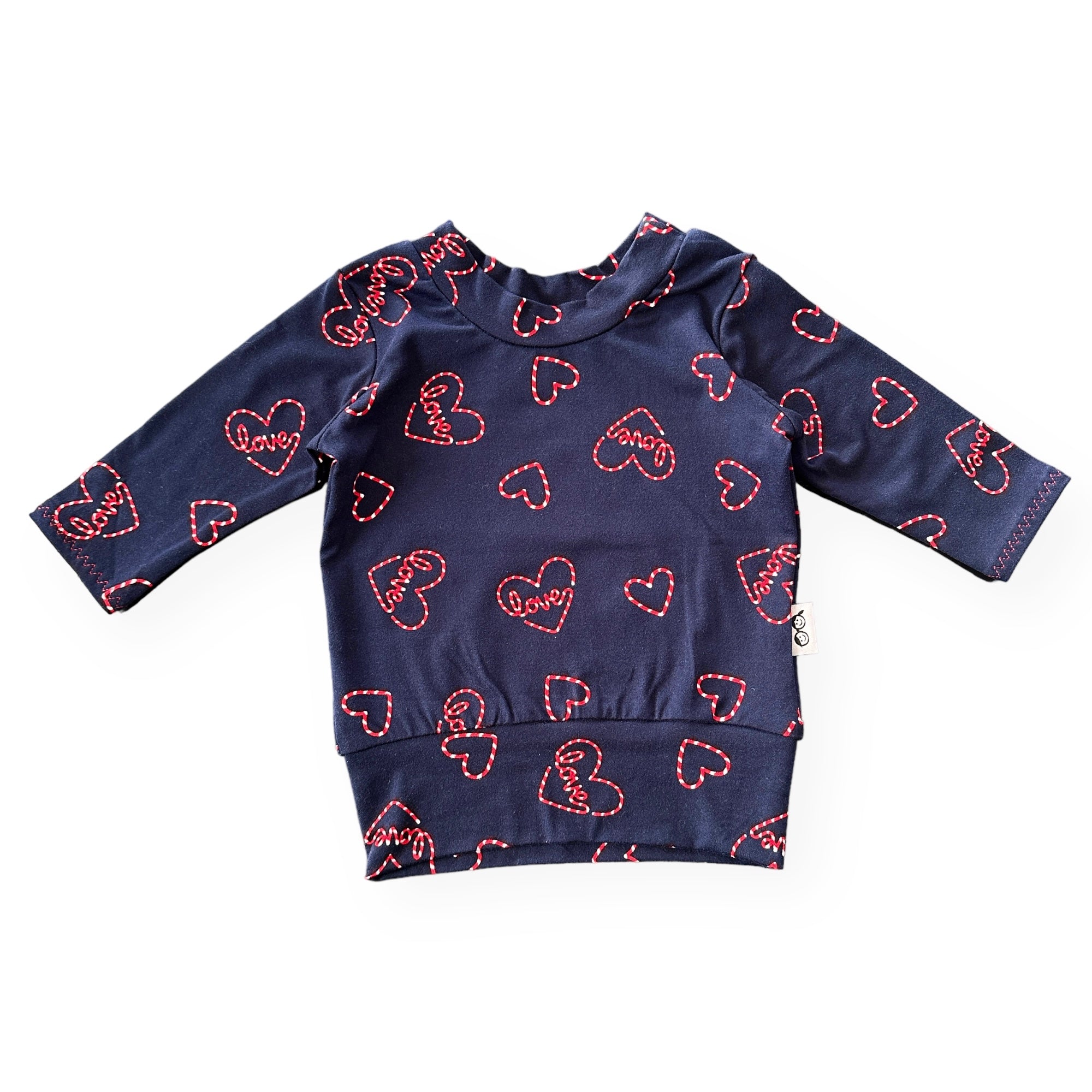 Love Hearts on Blue Lounge Top