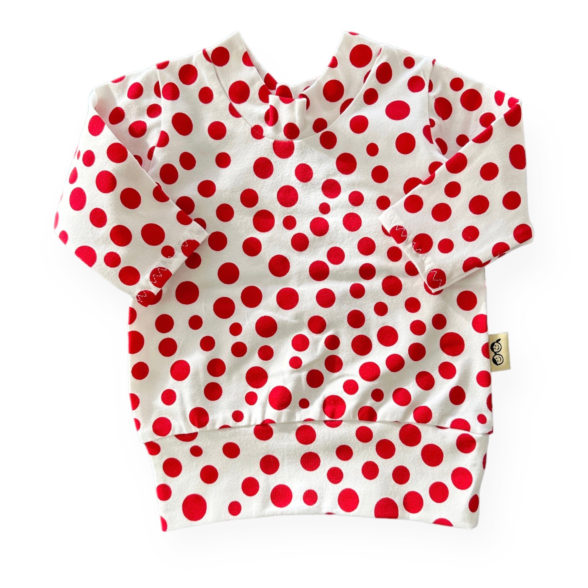 White Red Polka Dots Lounge Top