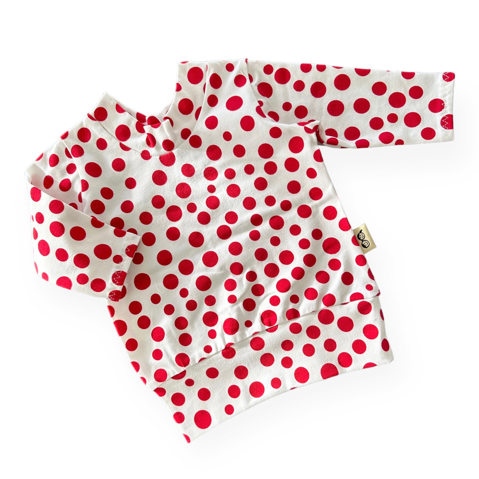 White Red Polka Dots Lounge Top