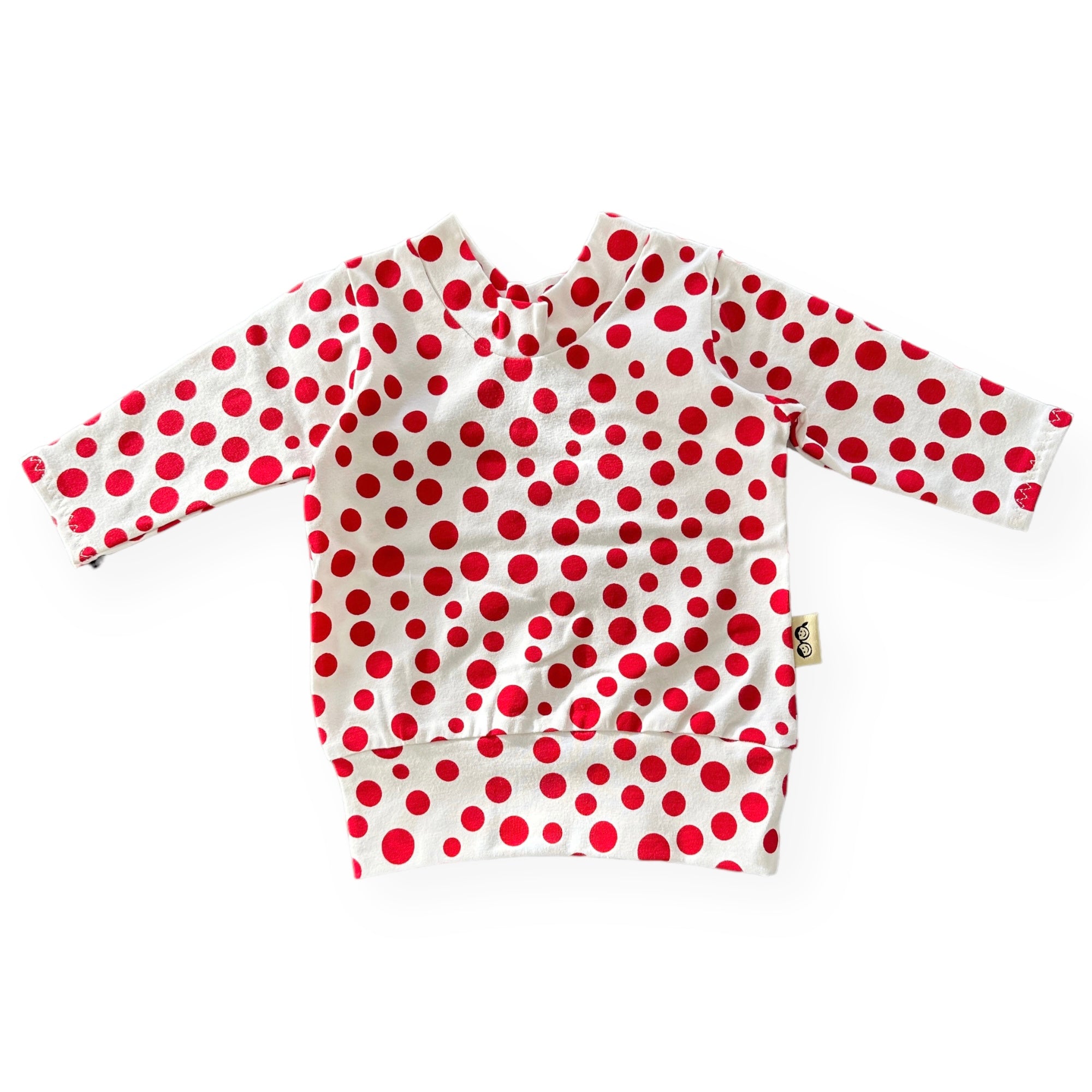 White Red Polka Dots Lounge Top