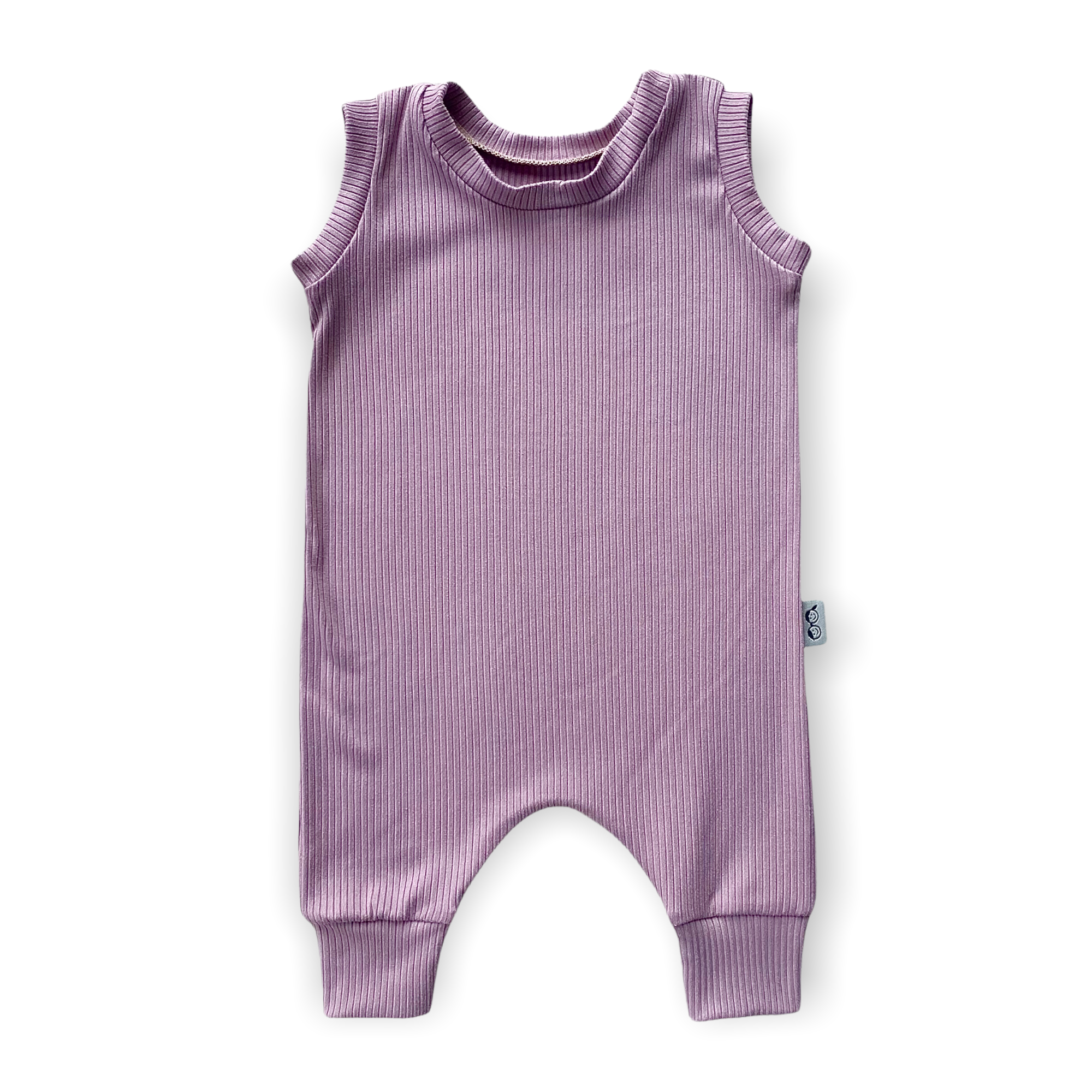Lavender Ribbed Harem Romper