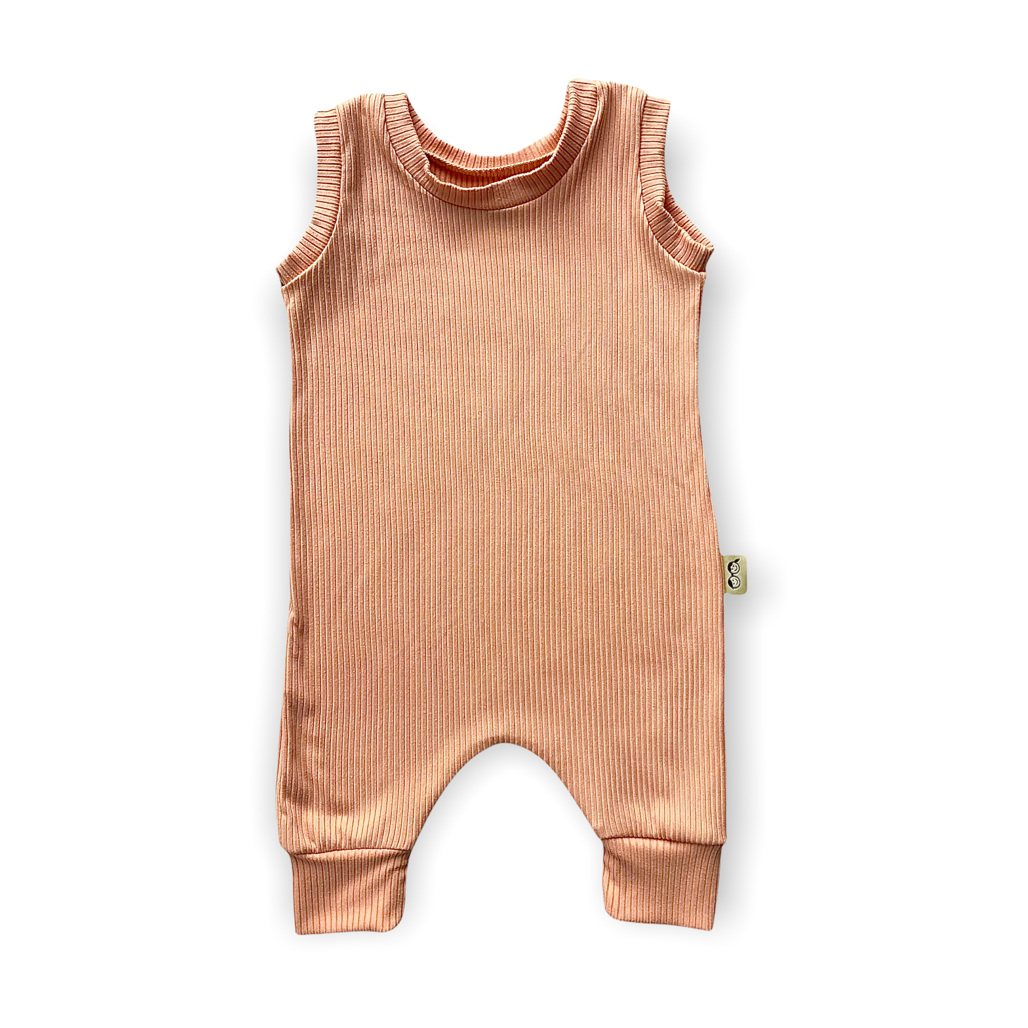 Melon Ribbed Harem Romper