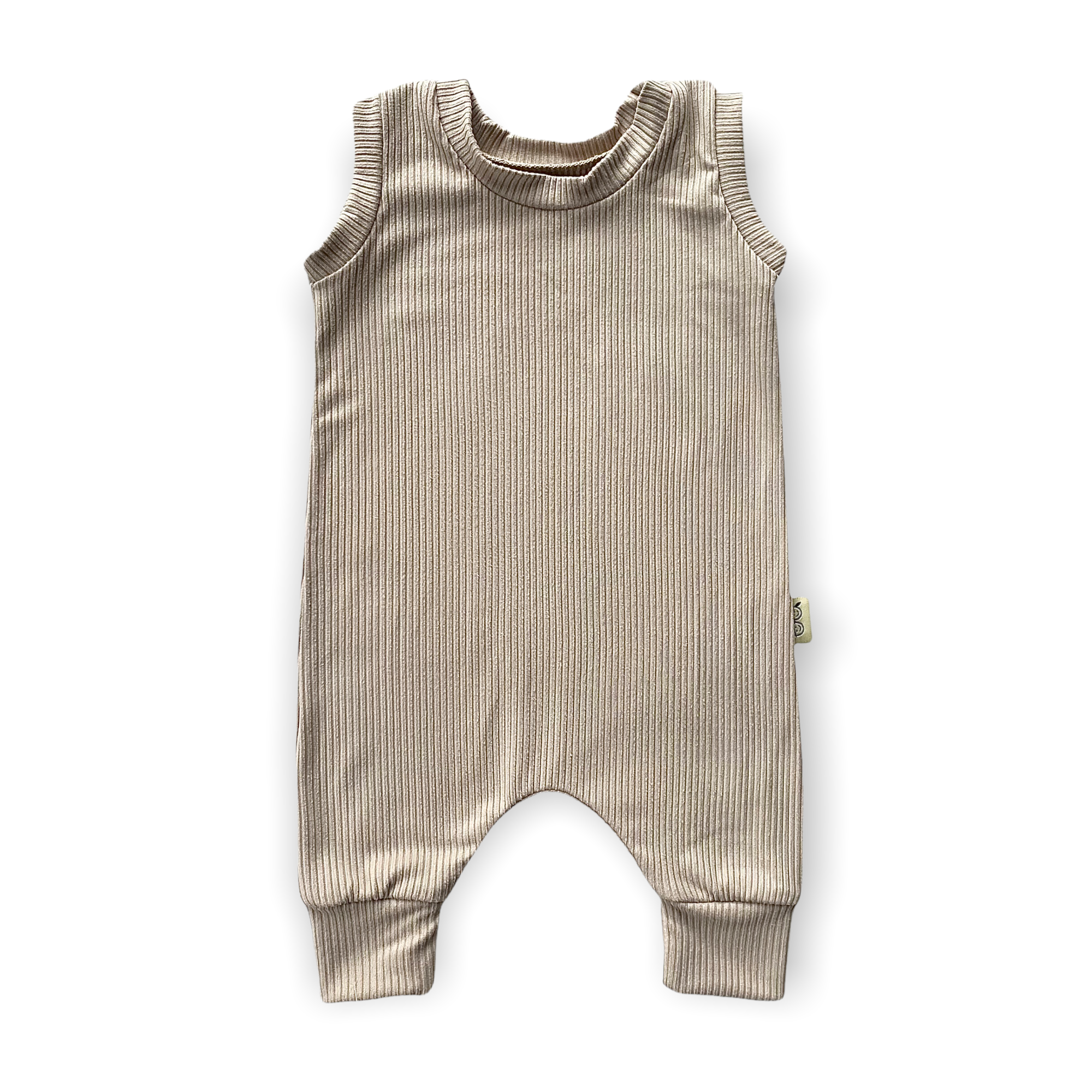 Latte Ribbed Harem Romper