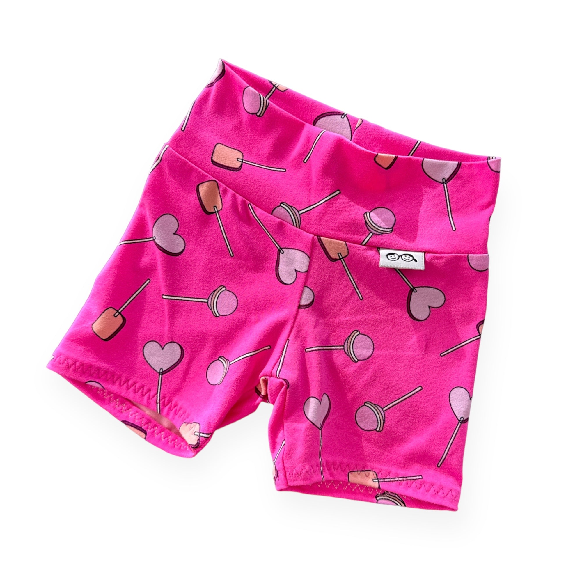 Lollipops on Pink Biker Shorts