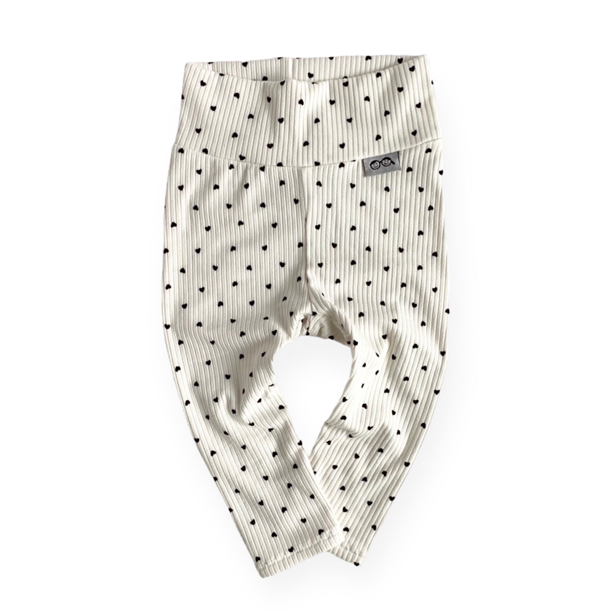 Black Hearts on Ivory Leggings