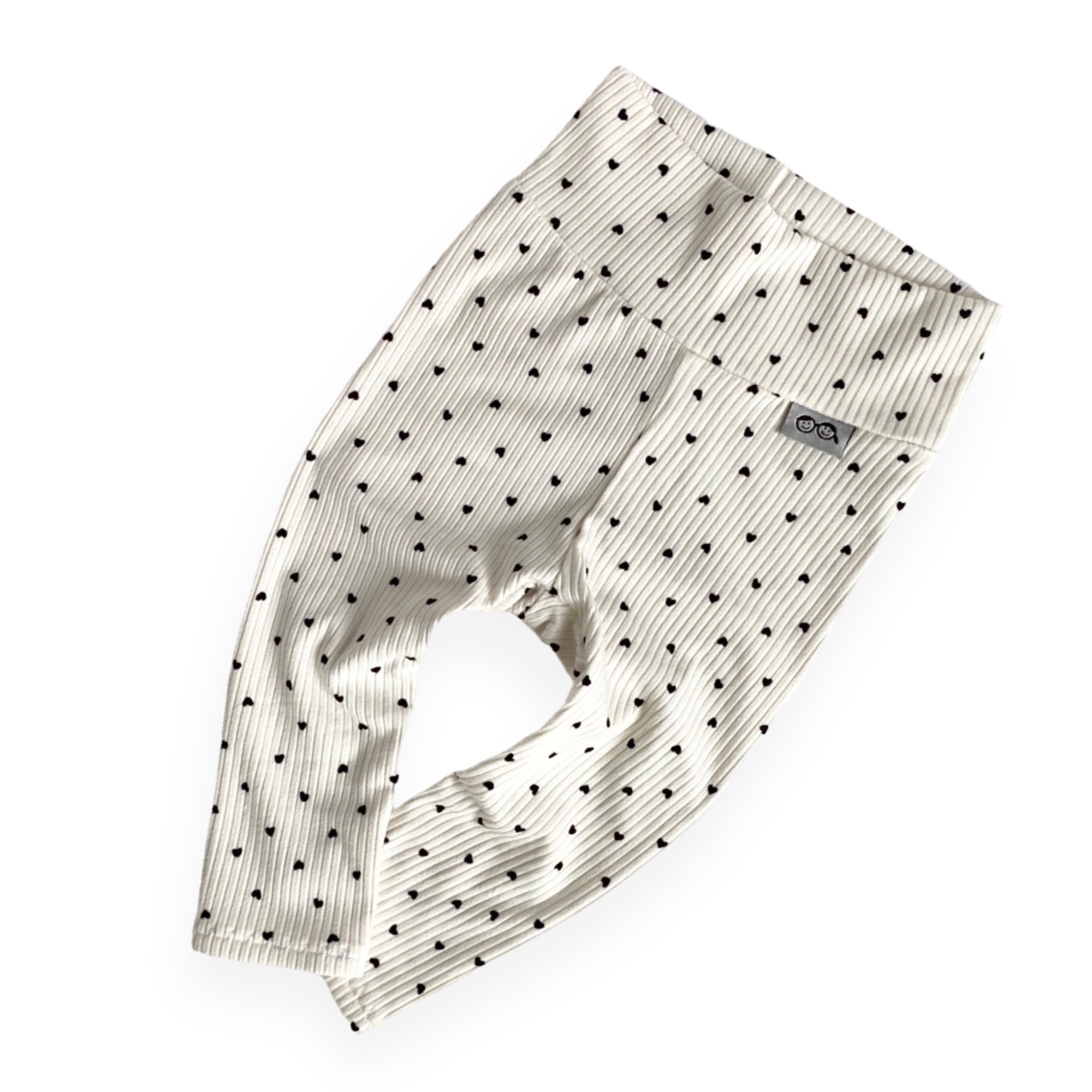 Black Hearts on Ivory Leggings