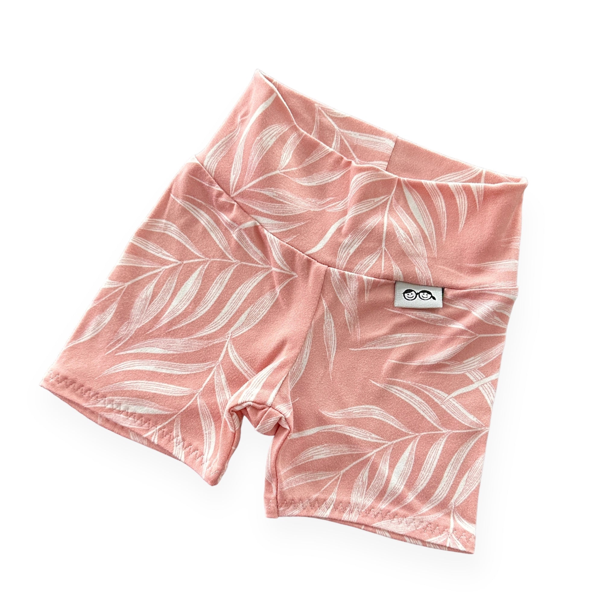 Pink Pampas Leaves Biker Shorts