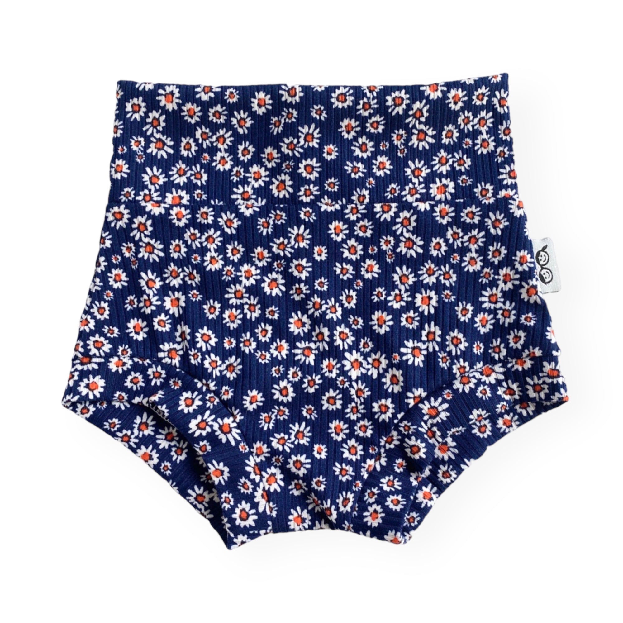 Dainty Daisies on Navy Ribbed Bummies