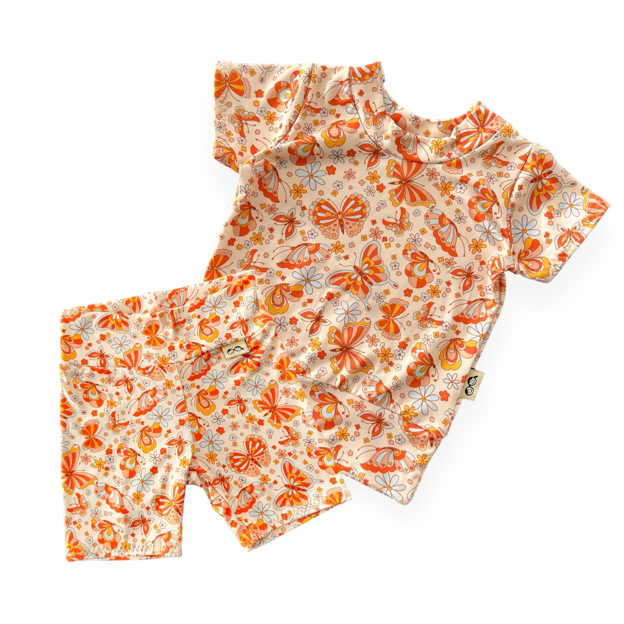 Summer Butterflies Biker Shorts Lounge Set