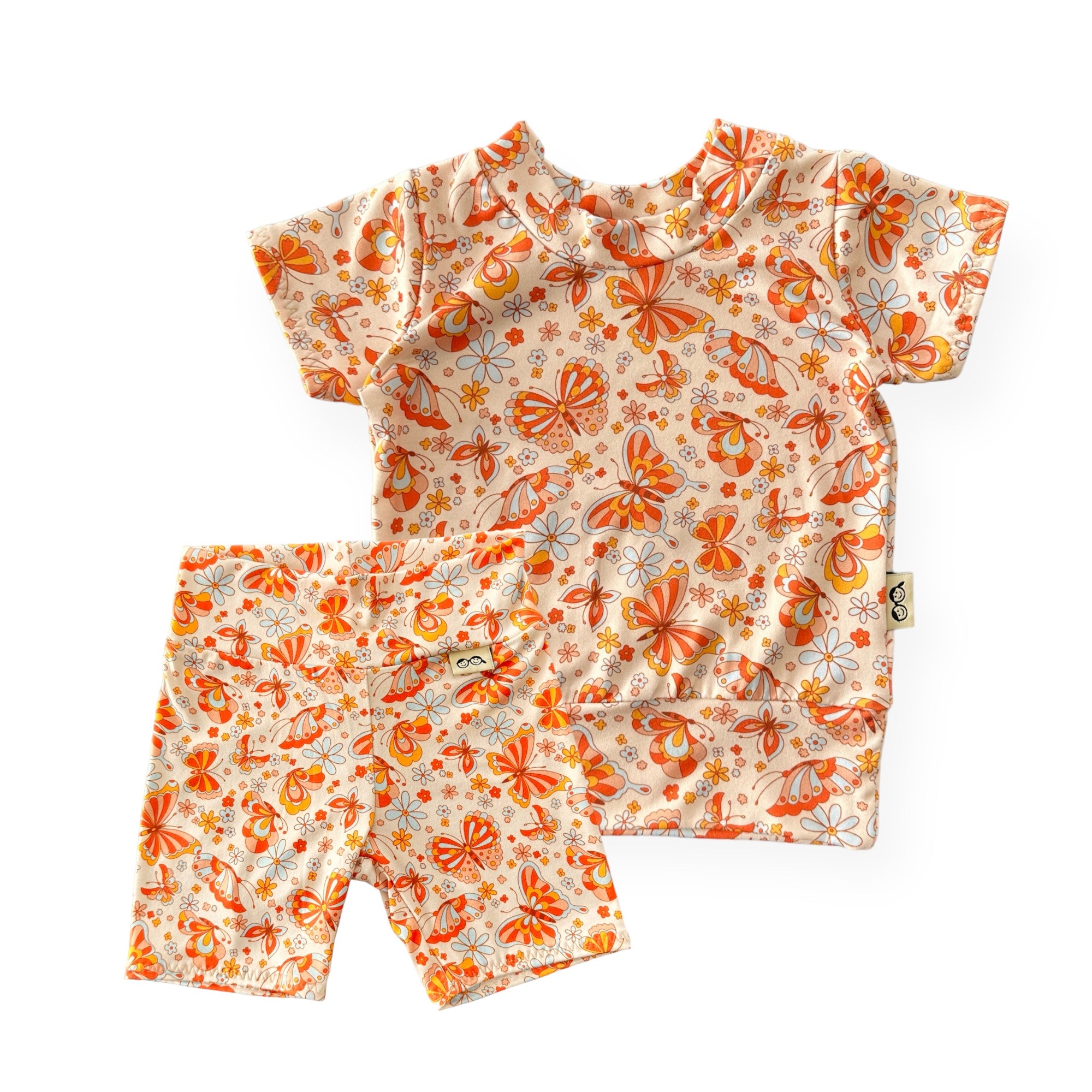 Summer Butterflies Biker Shorts Lounge Set