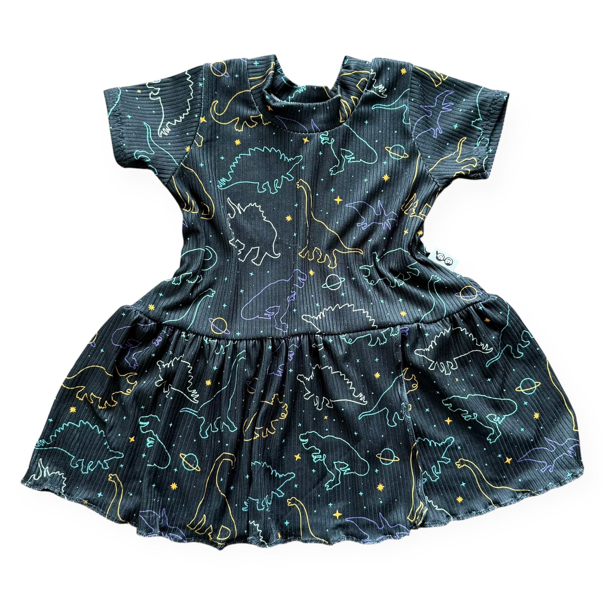 Cosmic Dino Nights Ribbed Dress