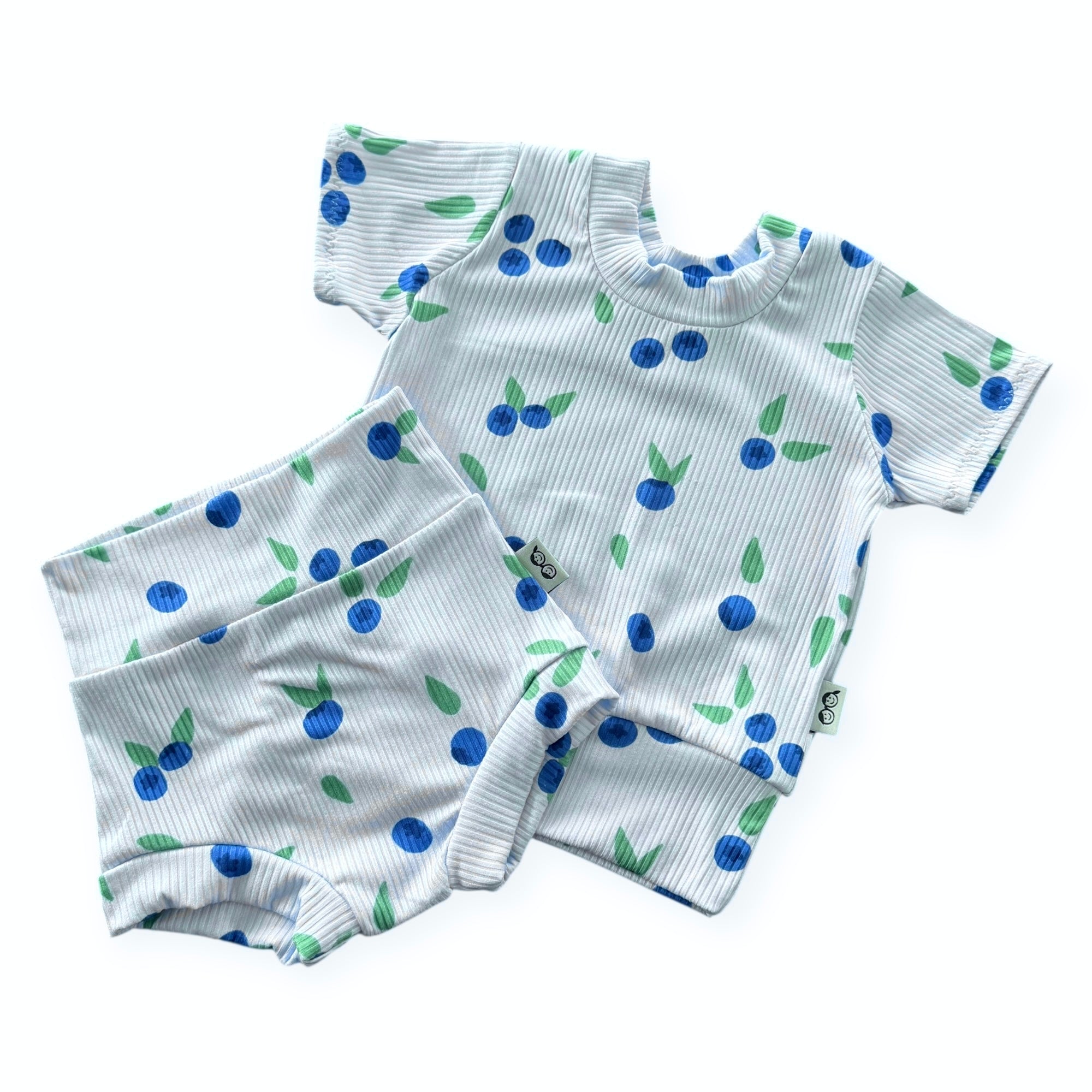 Blueberry Breeze Ribbed Summer Lounge Set
