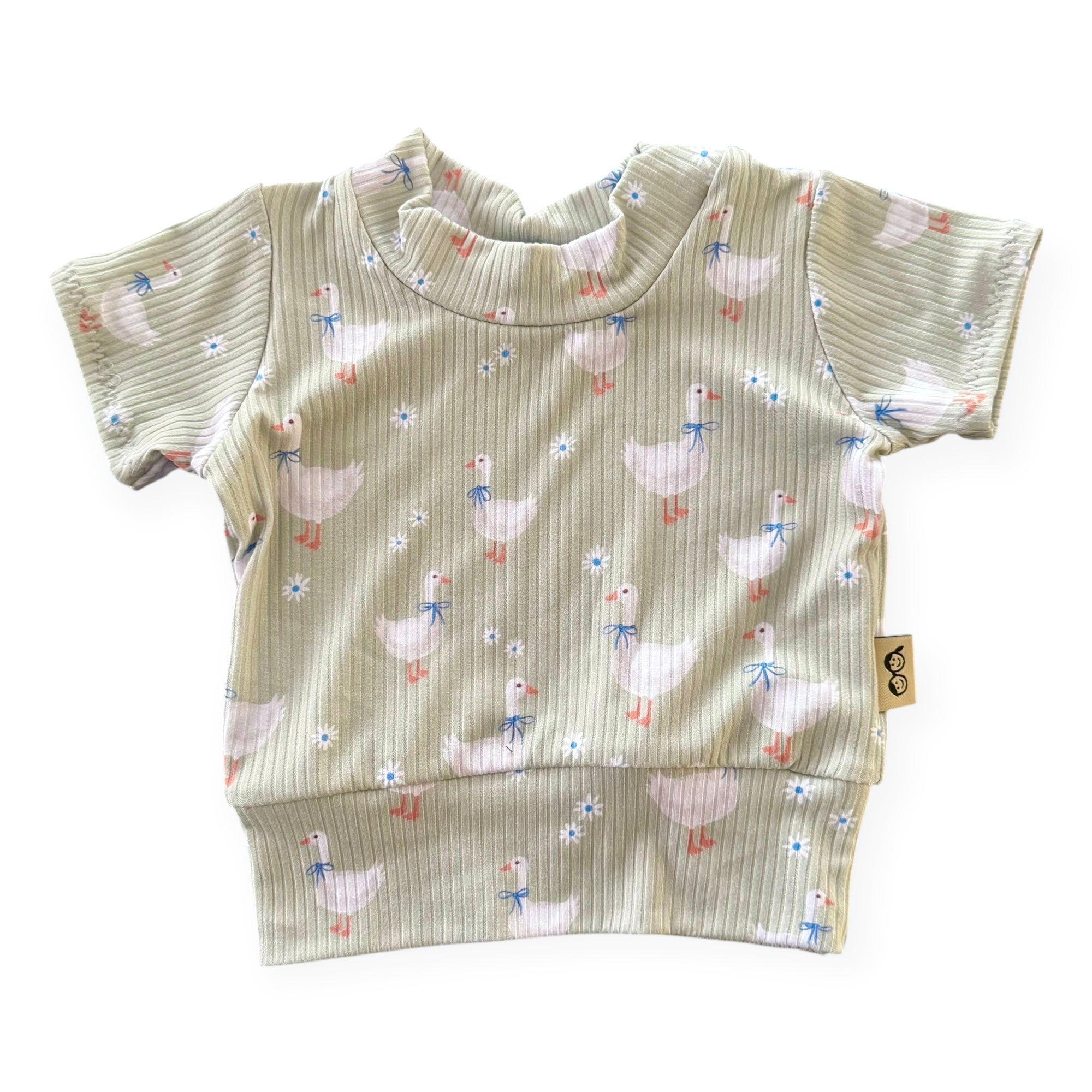 Blue Ribbon Geese Ribbed Top - Short, Long or Sleeveless