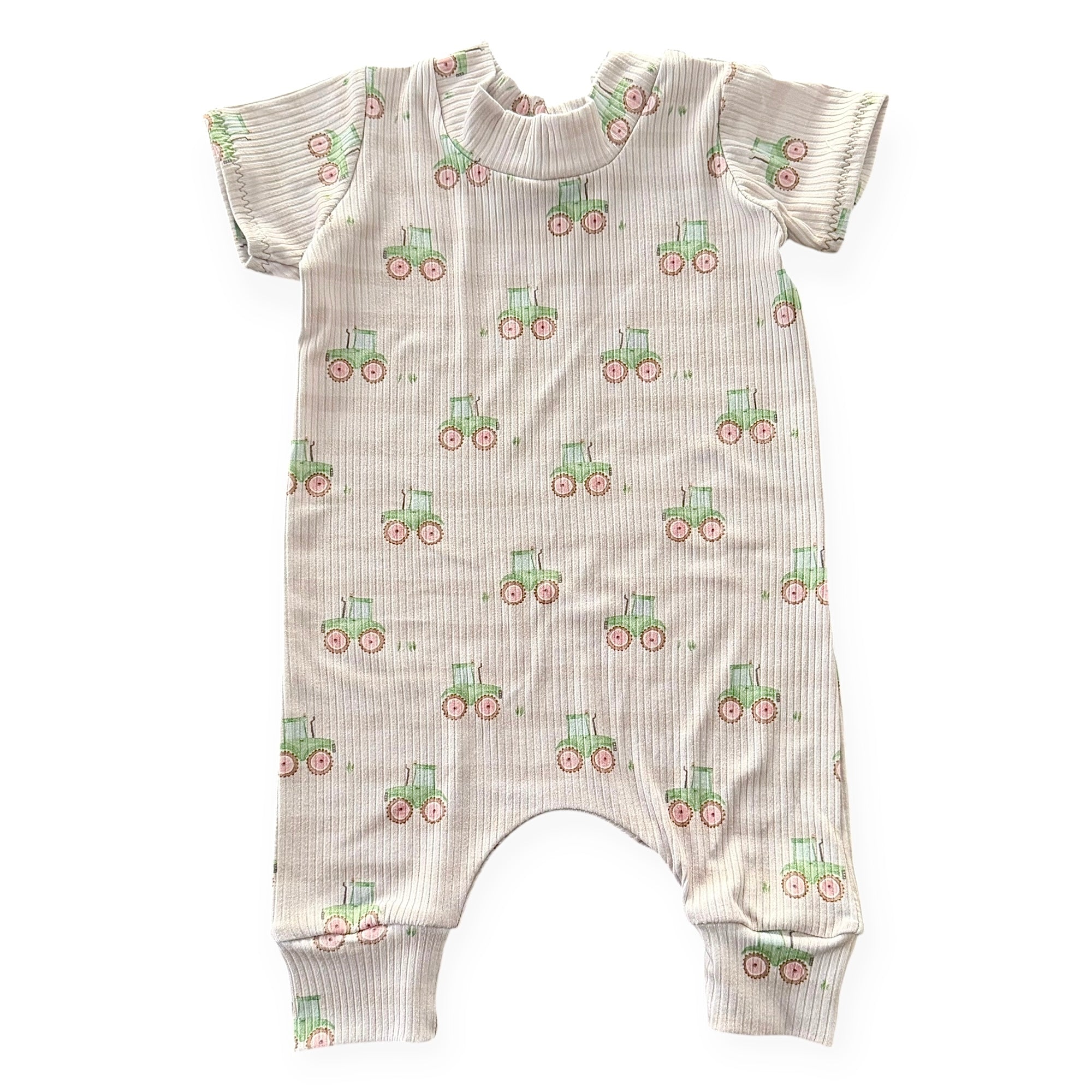 Country Roads Tractor Ribbed Harem Romper