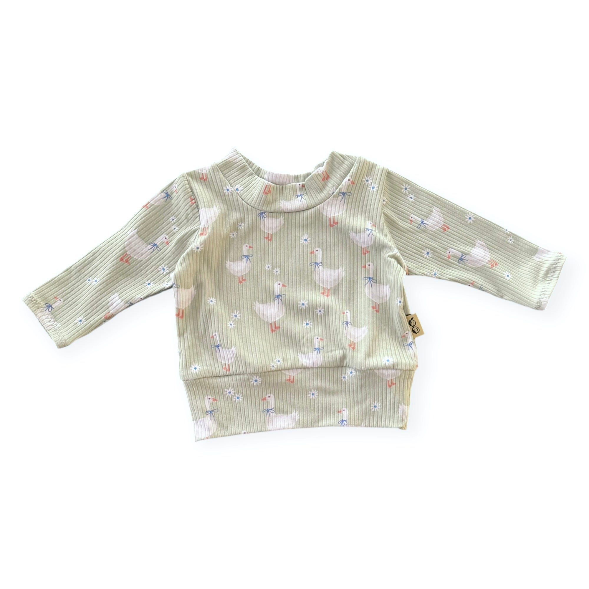 Blue Ribbon Geese Ribbed Top - Short, Long or Sleeveless