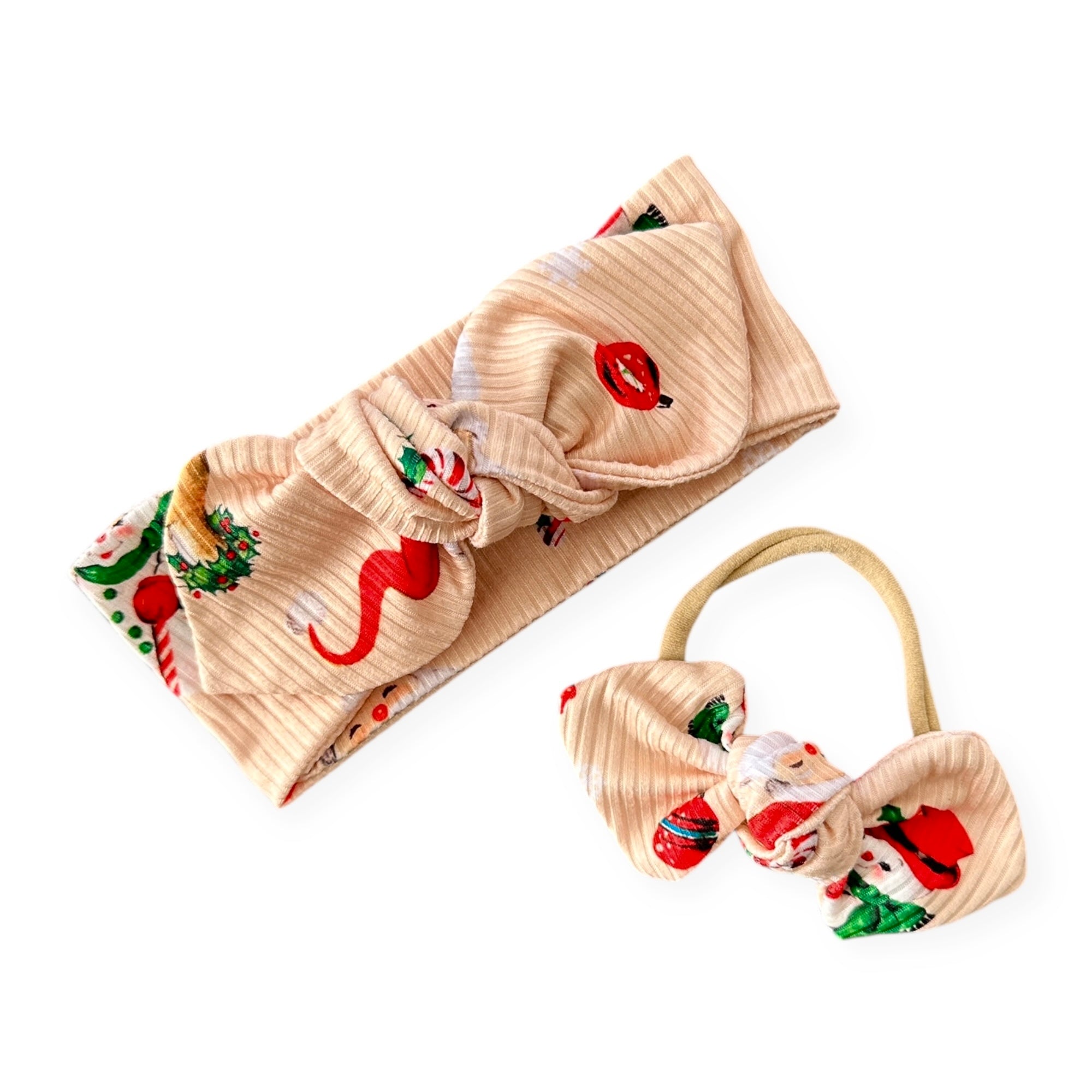 Vintage Christmas Ribbed Headbands