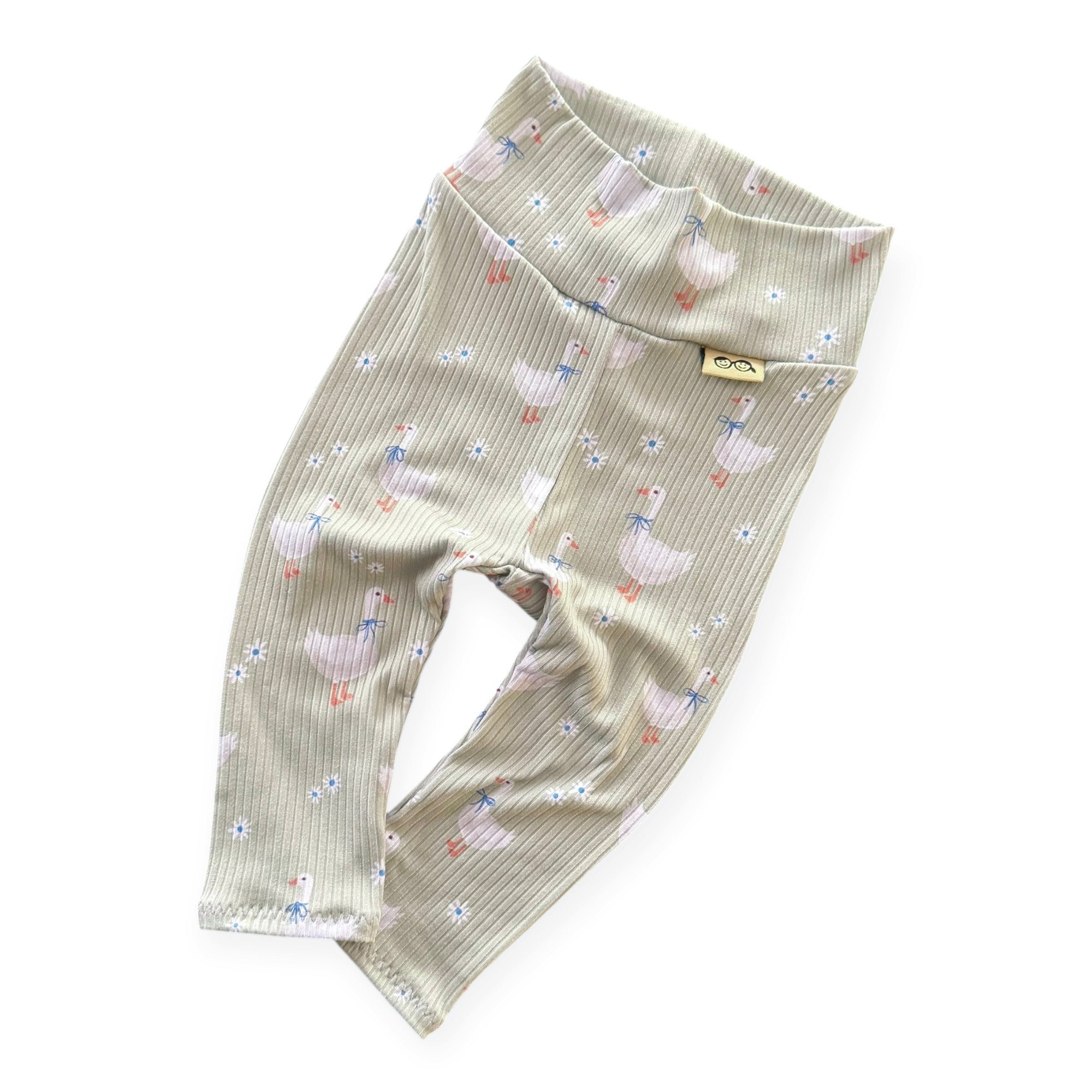 Blue Ribbon Geese Ribbed Leggings
