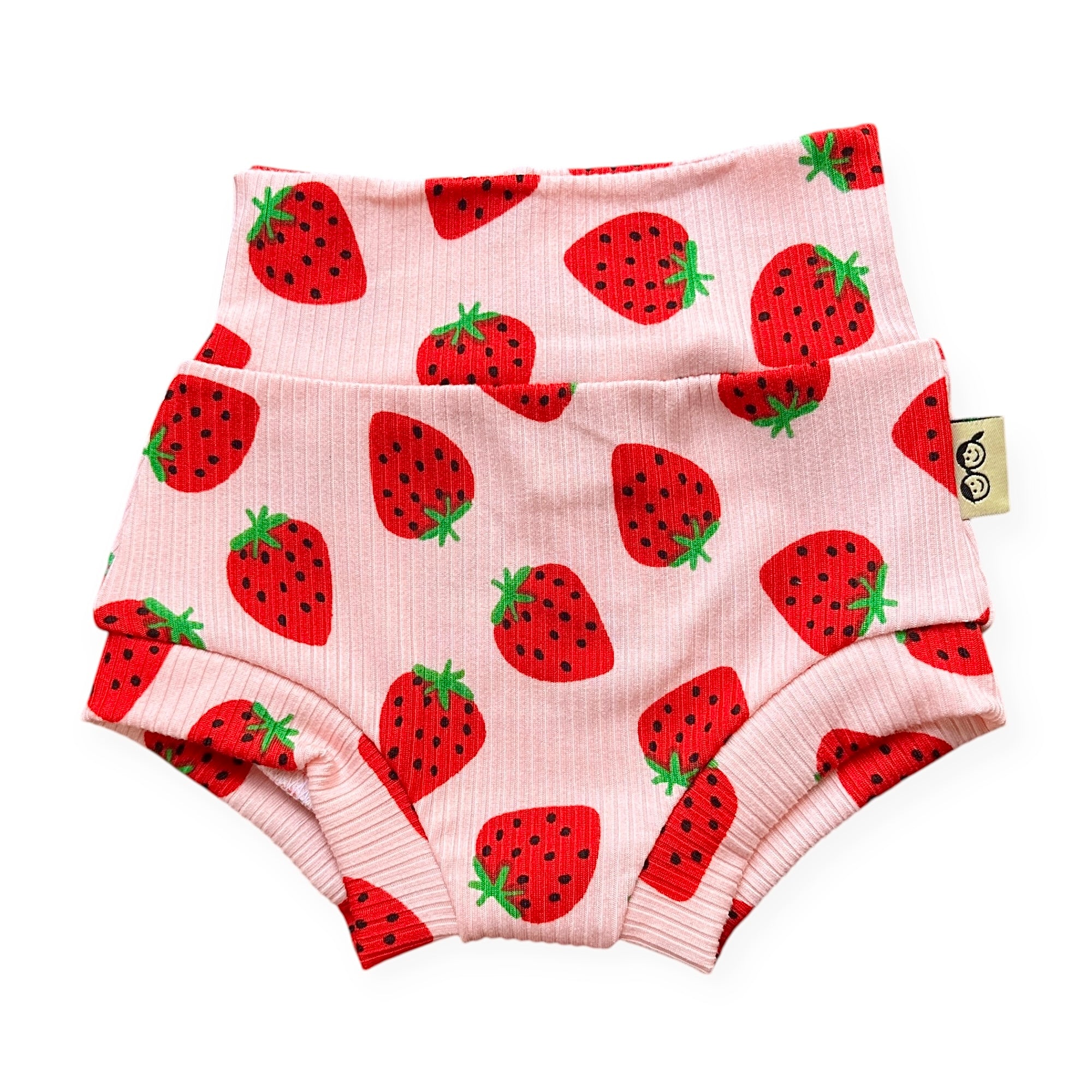 Pink Strawberries Ribbed Bummies