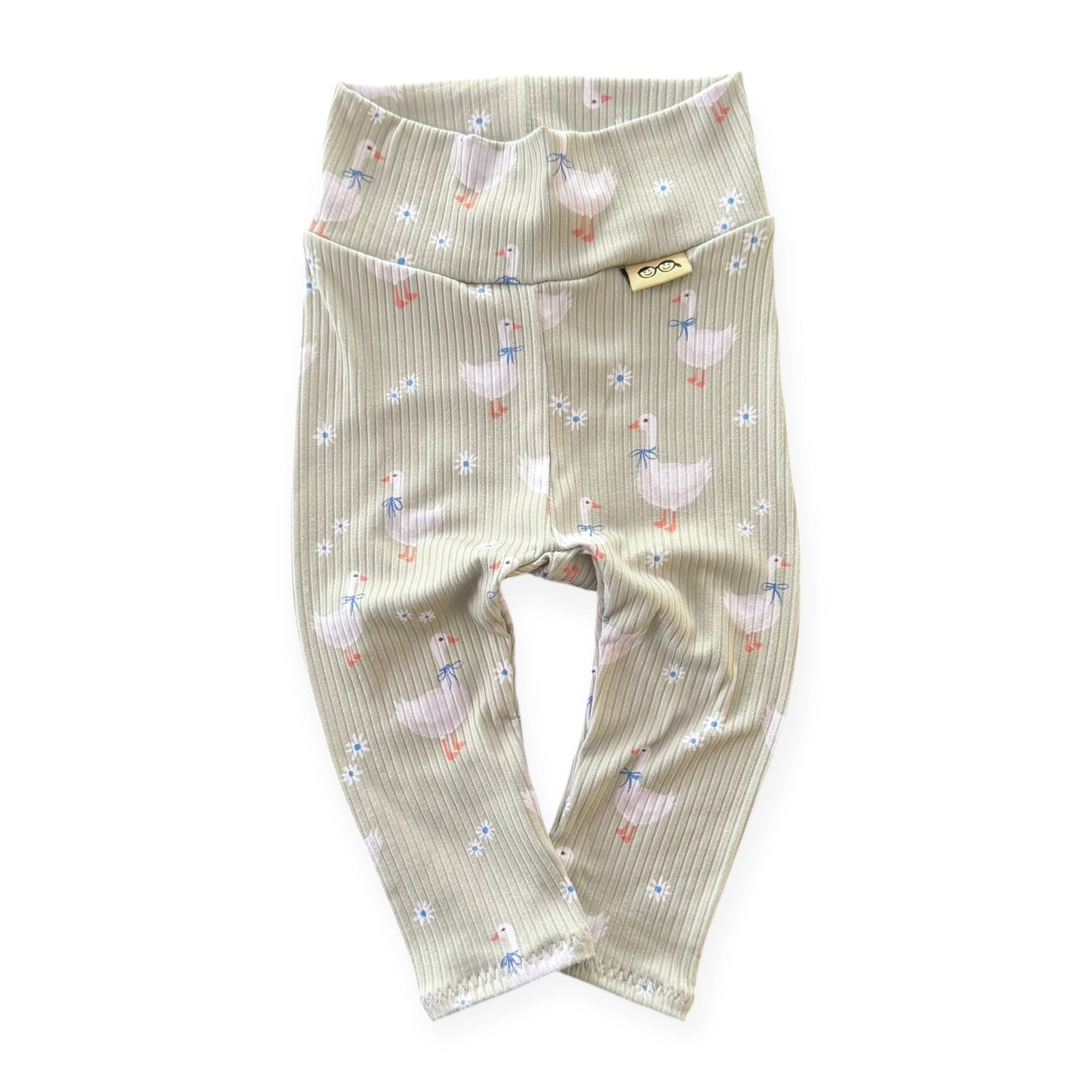 Blue Ribbon Geese Ribbed Leggings