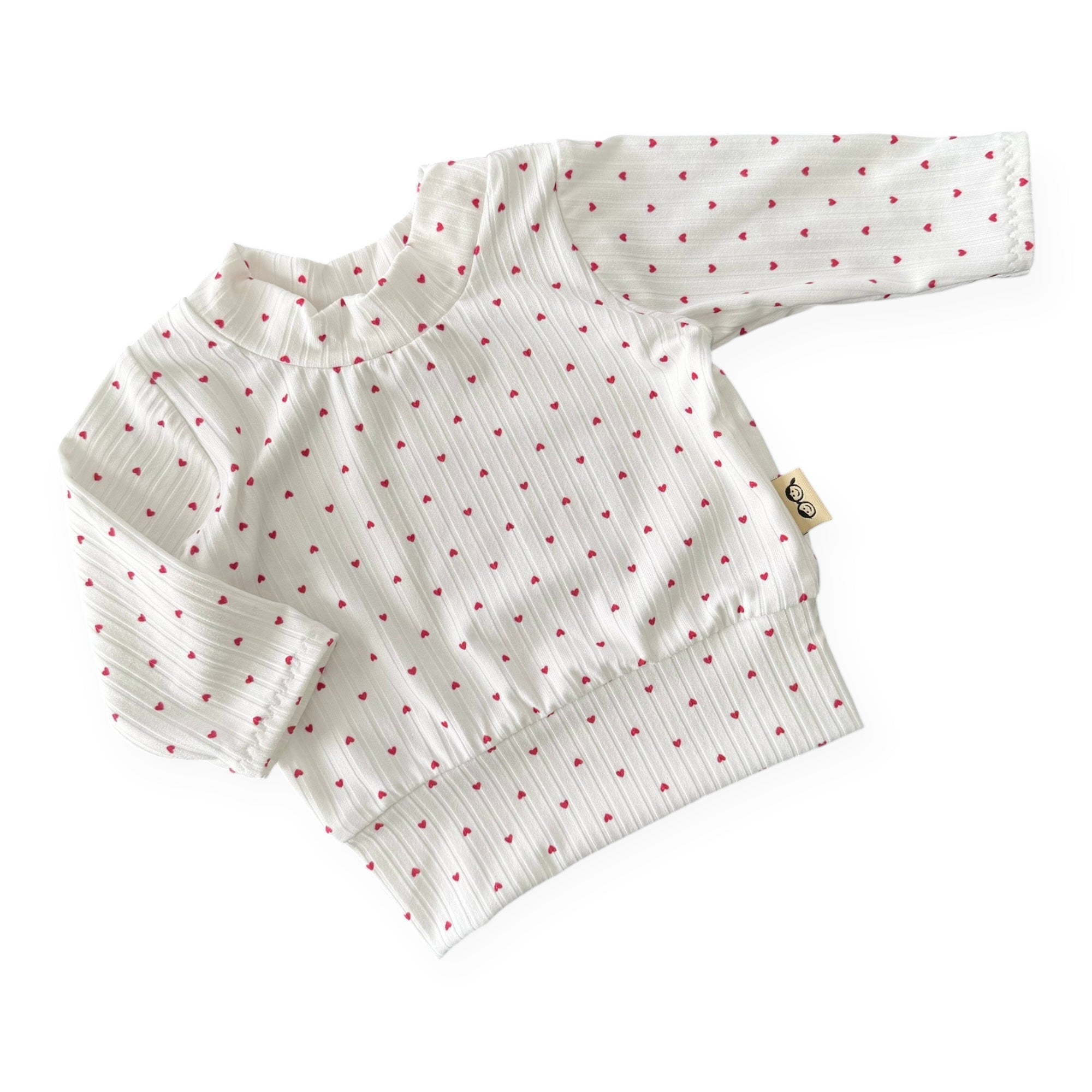 Little Red Hearts Ribbed Lounge Set