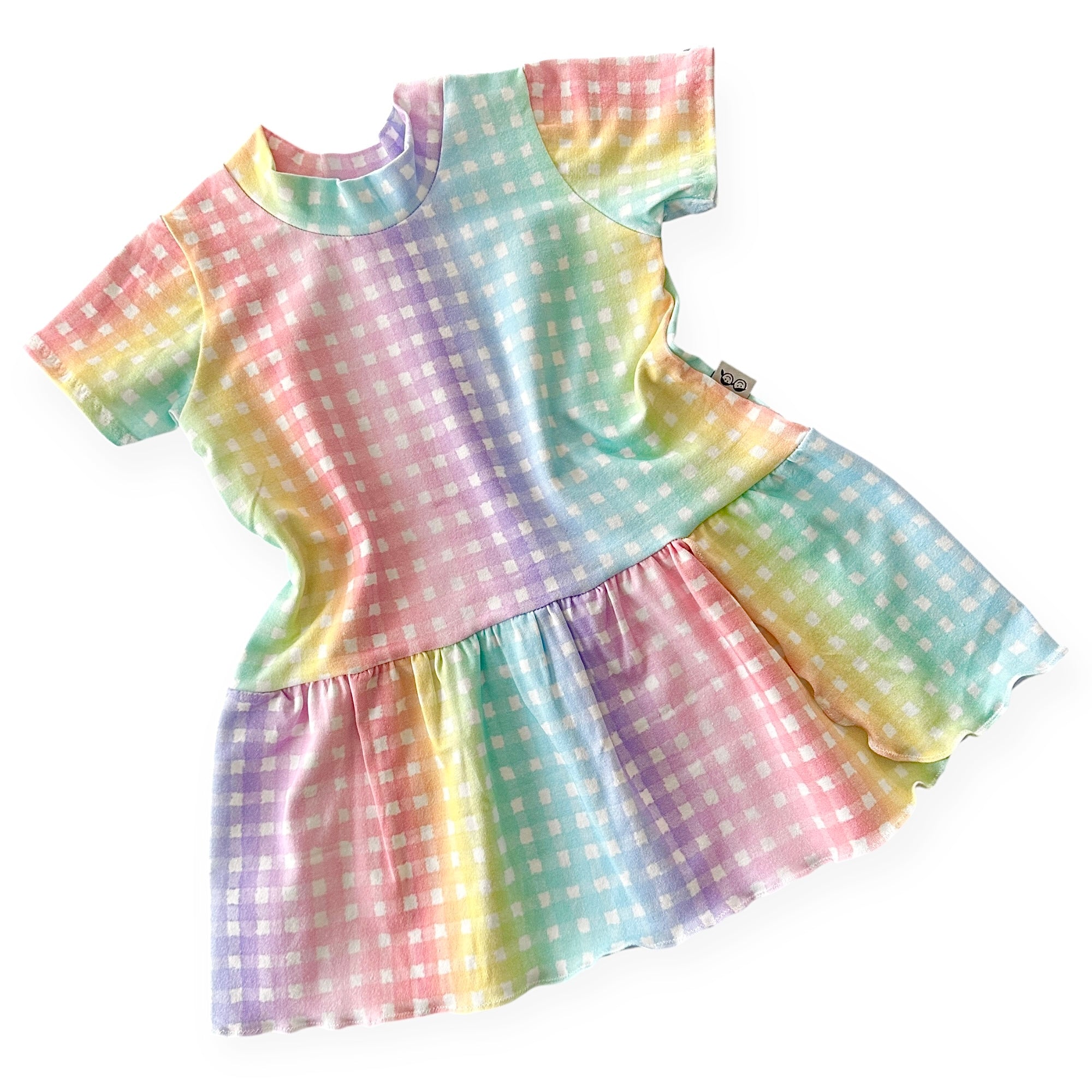 Pastel Rainbow Gingham Dress