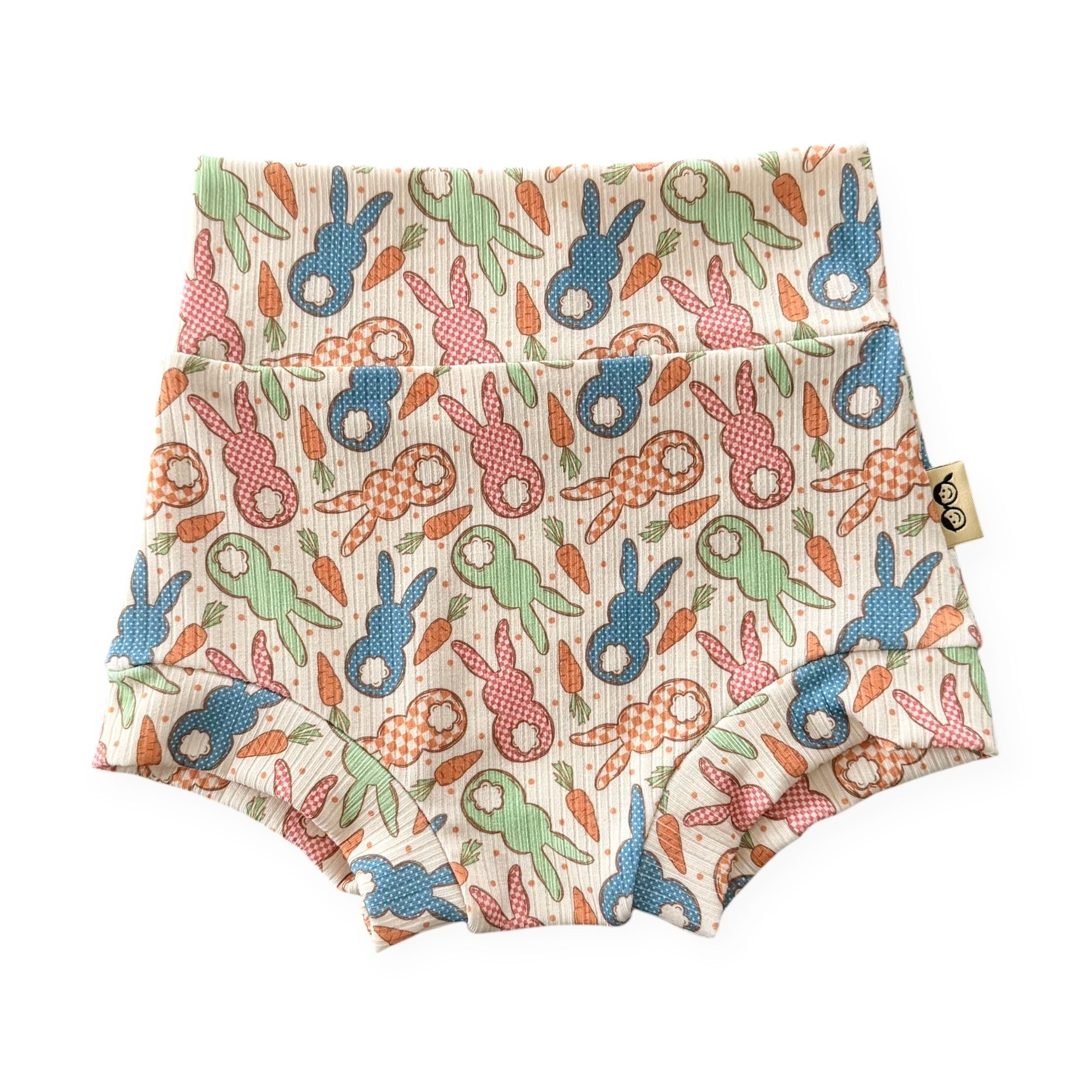 Gingham Easter Bunnies Ribbed Bummies & Biker Shorts
