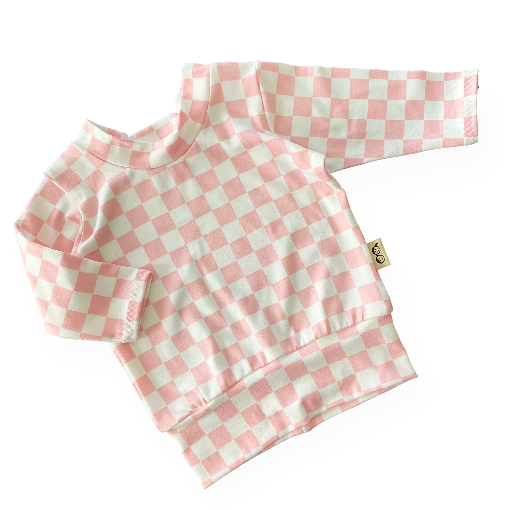 Pink Retro Checkered Lounge Top