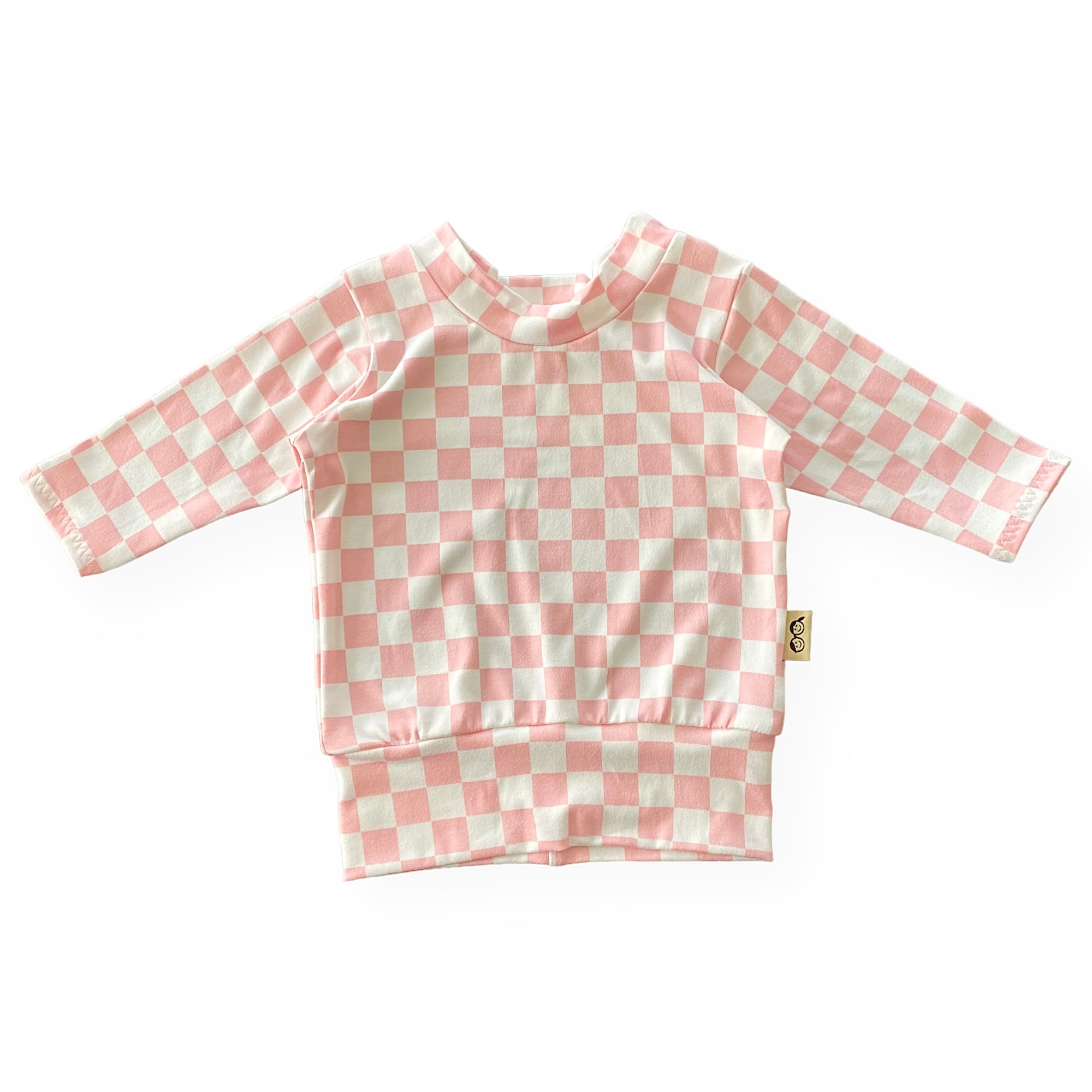Pink Retro Checkered Lounge Top