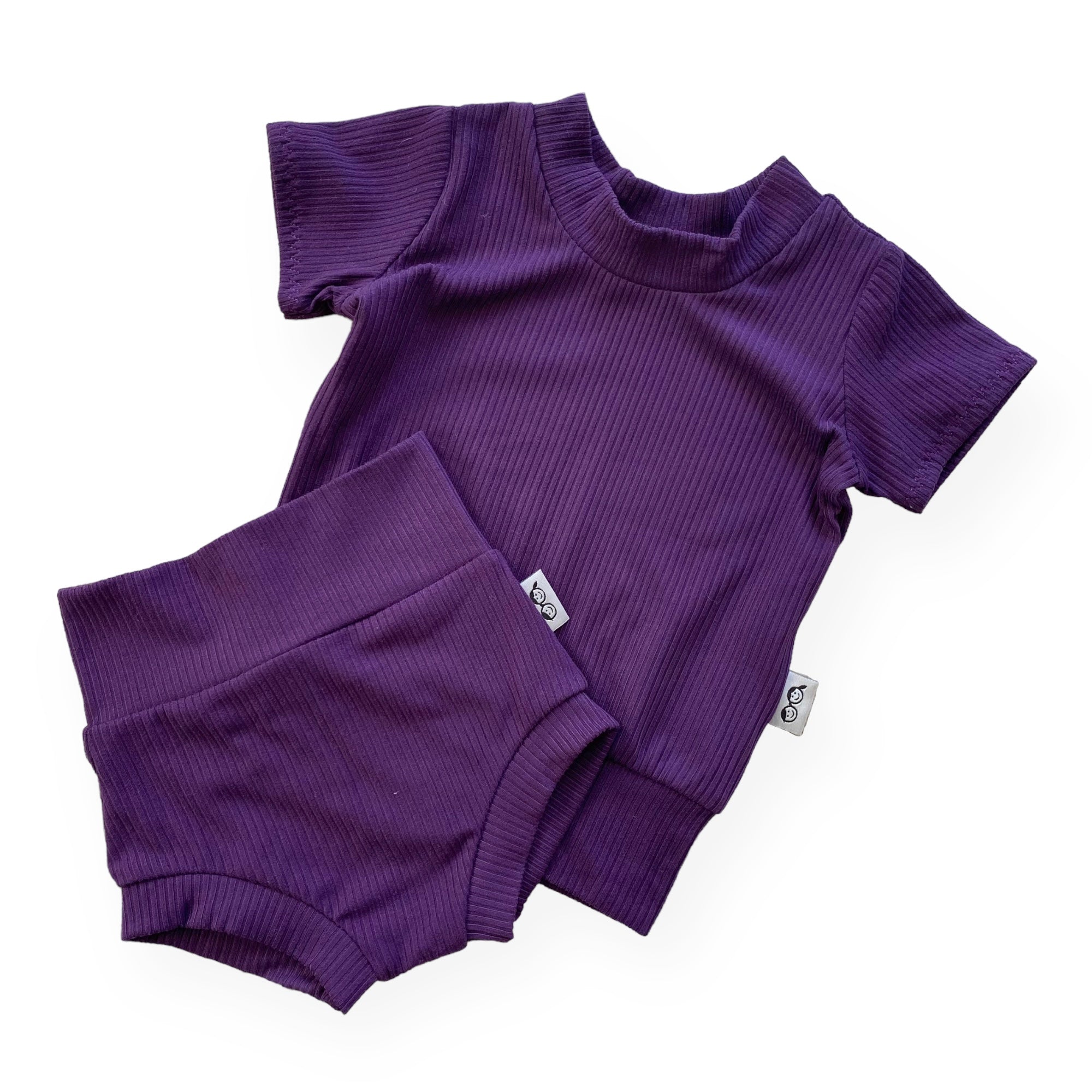 Purple Ribbed Summer Lounge Set