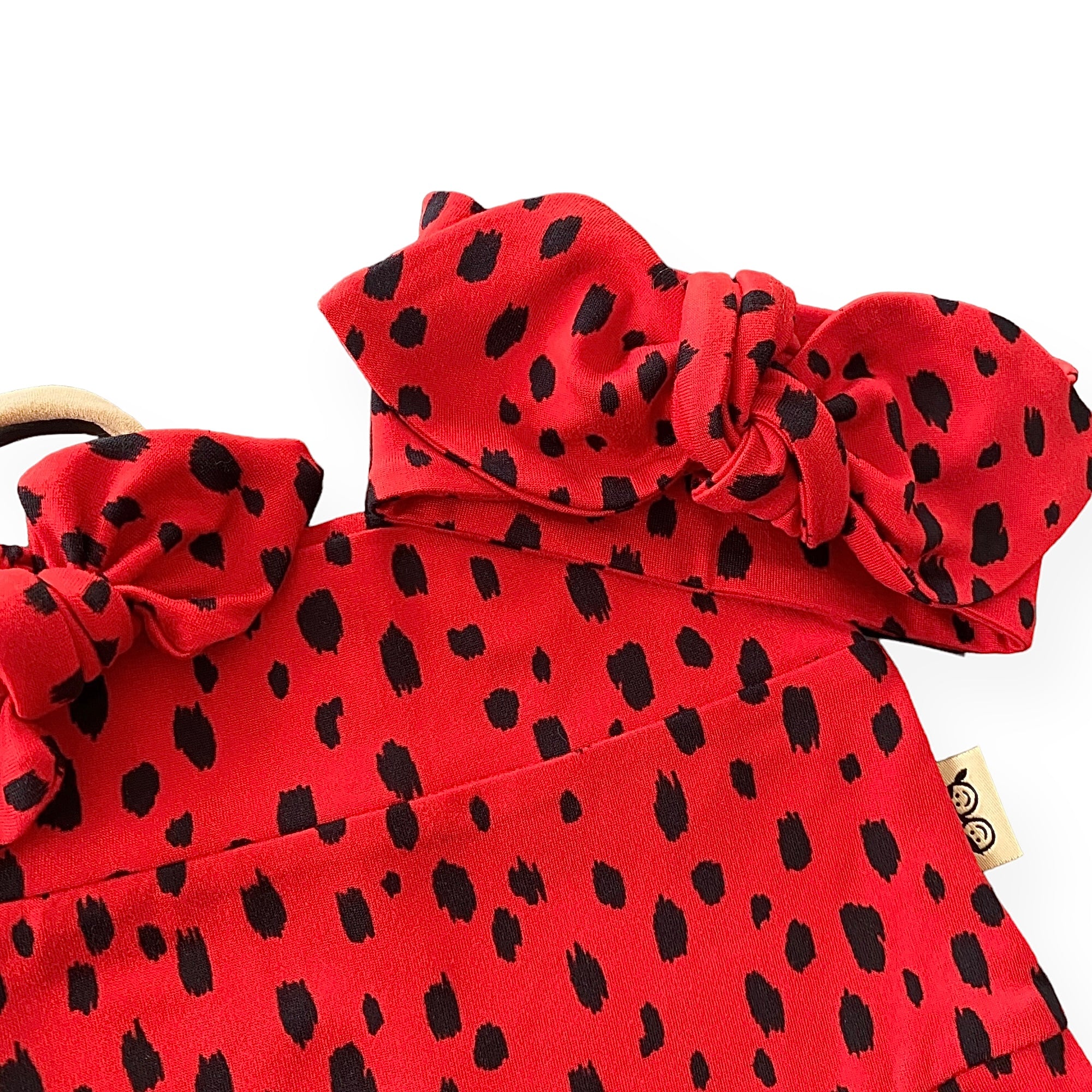 Red Brush Spots Leggings and/or Headbands