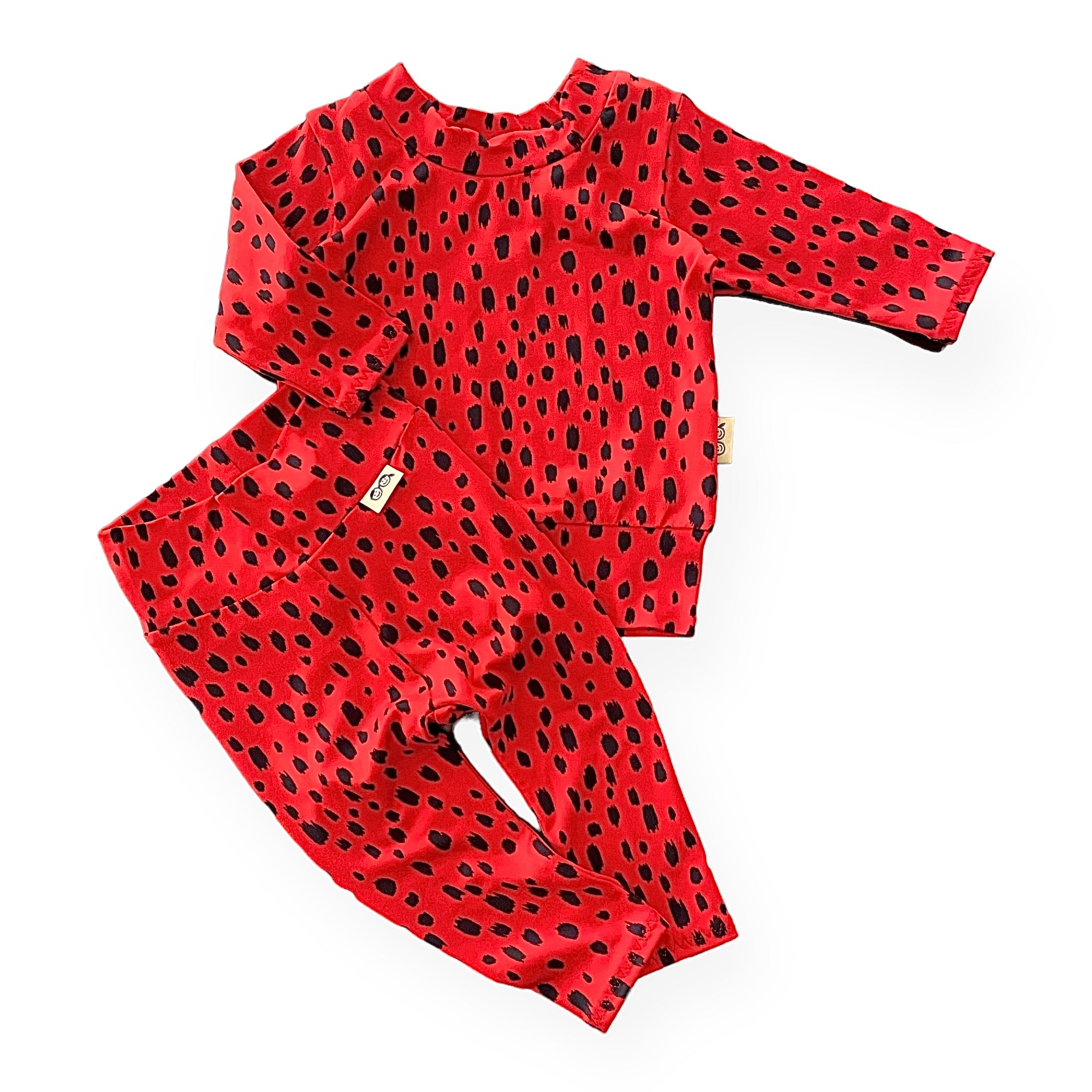 Red Brush Spots Lounge Set