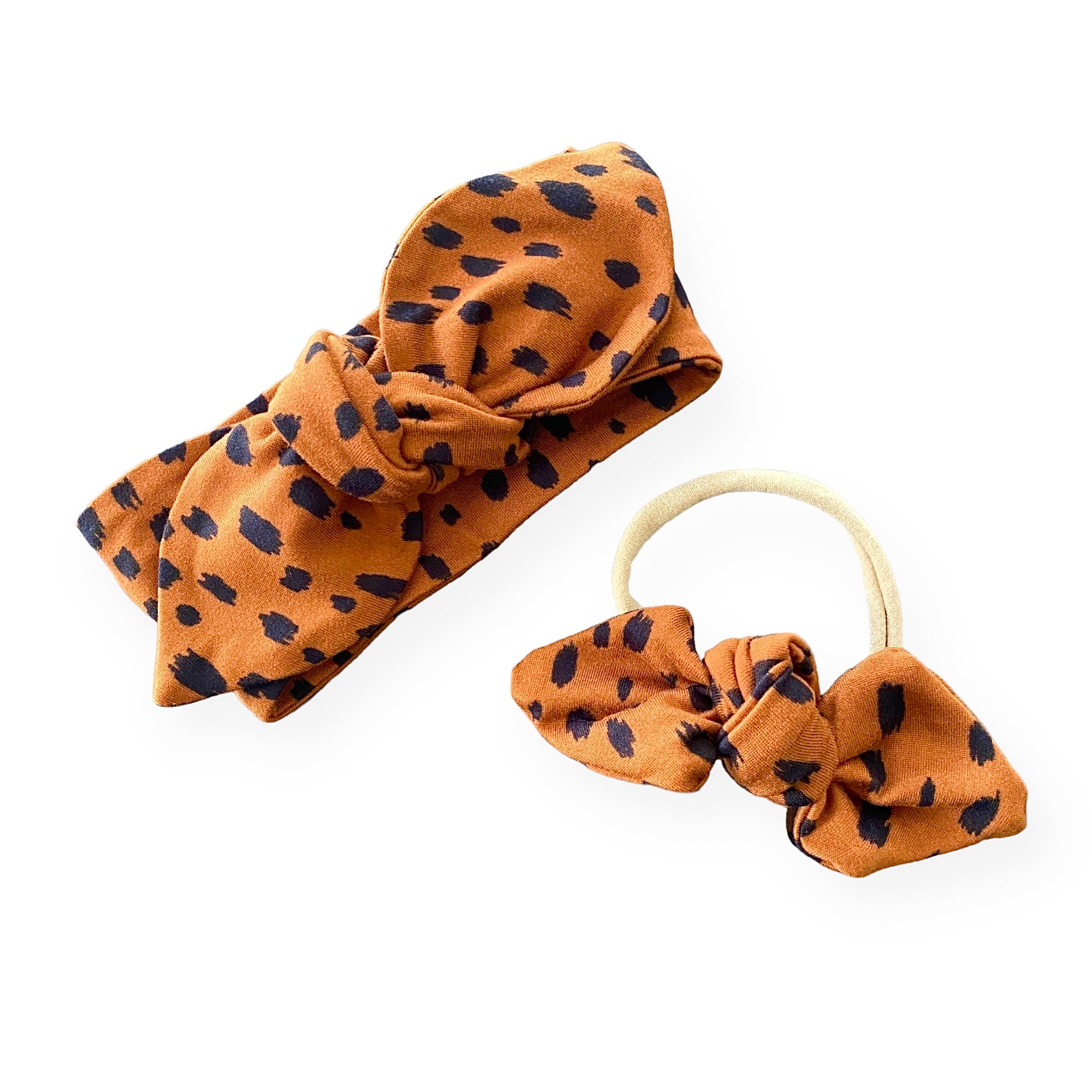 Tan Brush Spots Bummies and/or Headbands