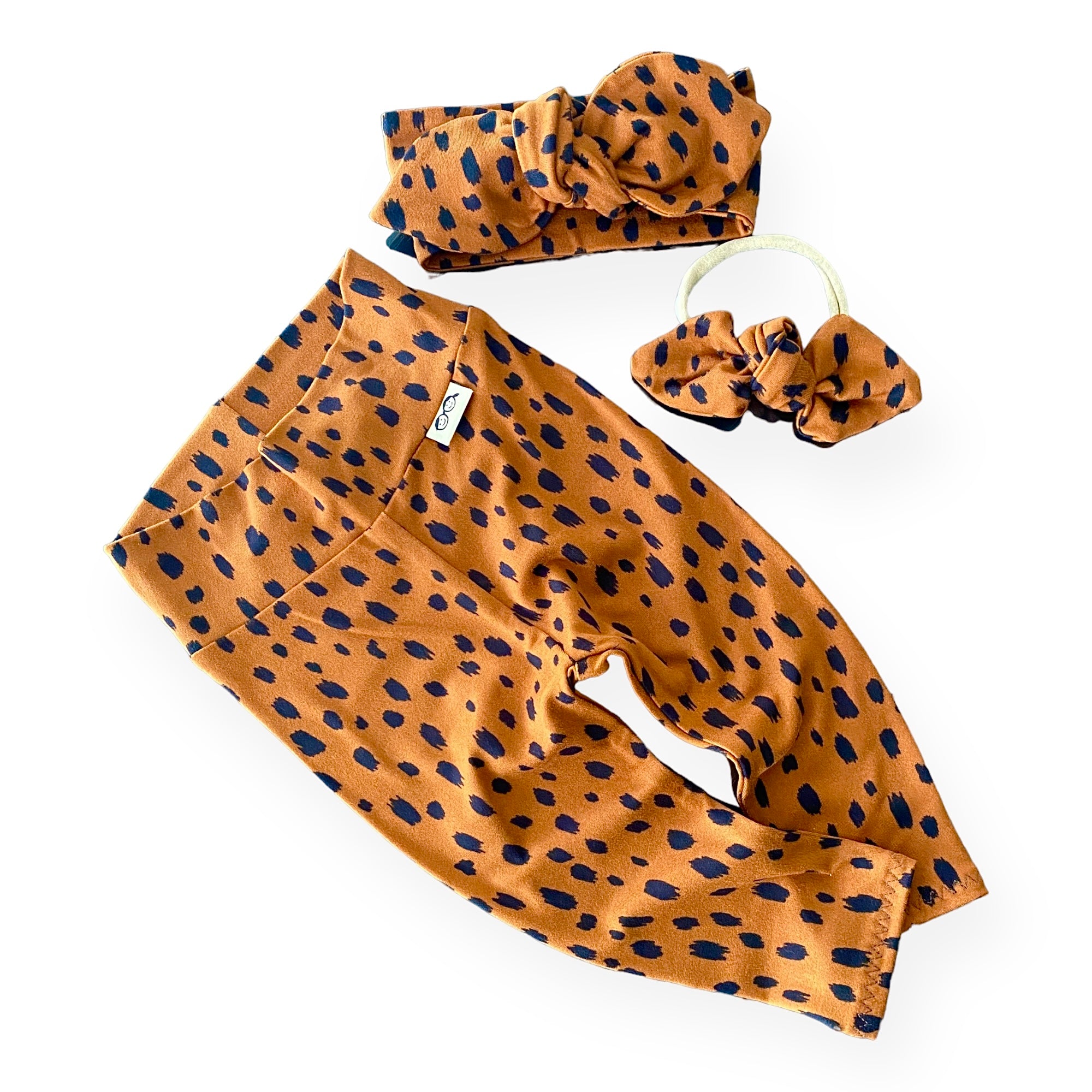 Tan Brush Spots Leggings and/or Headbands