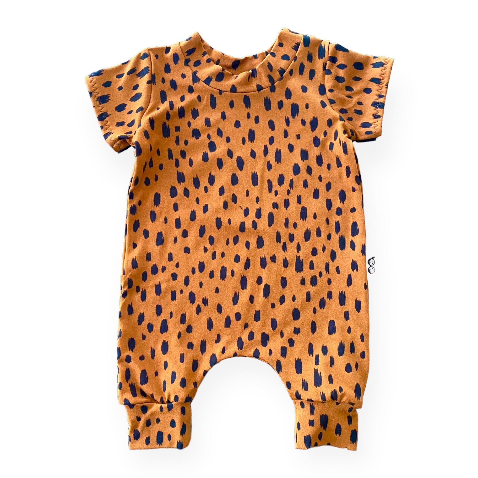 Tan Brush Spots Harem Romper