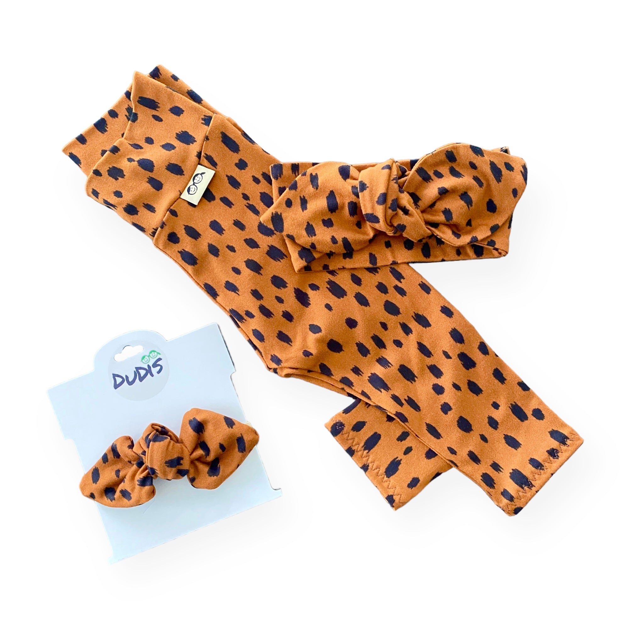 Tan Brush Spots Leggings and/or Headbands