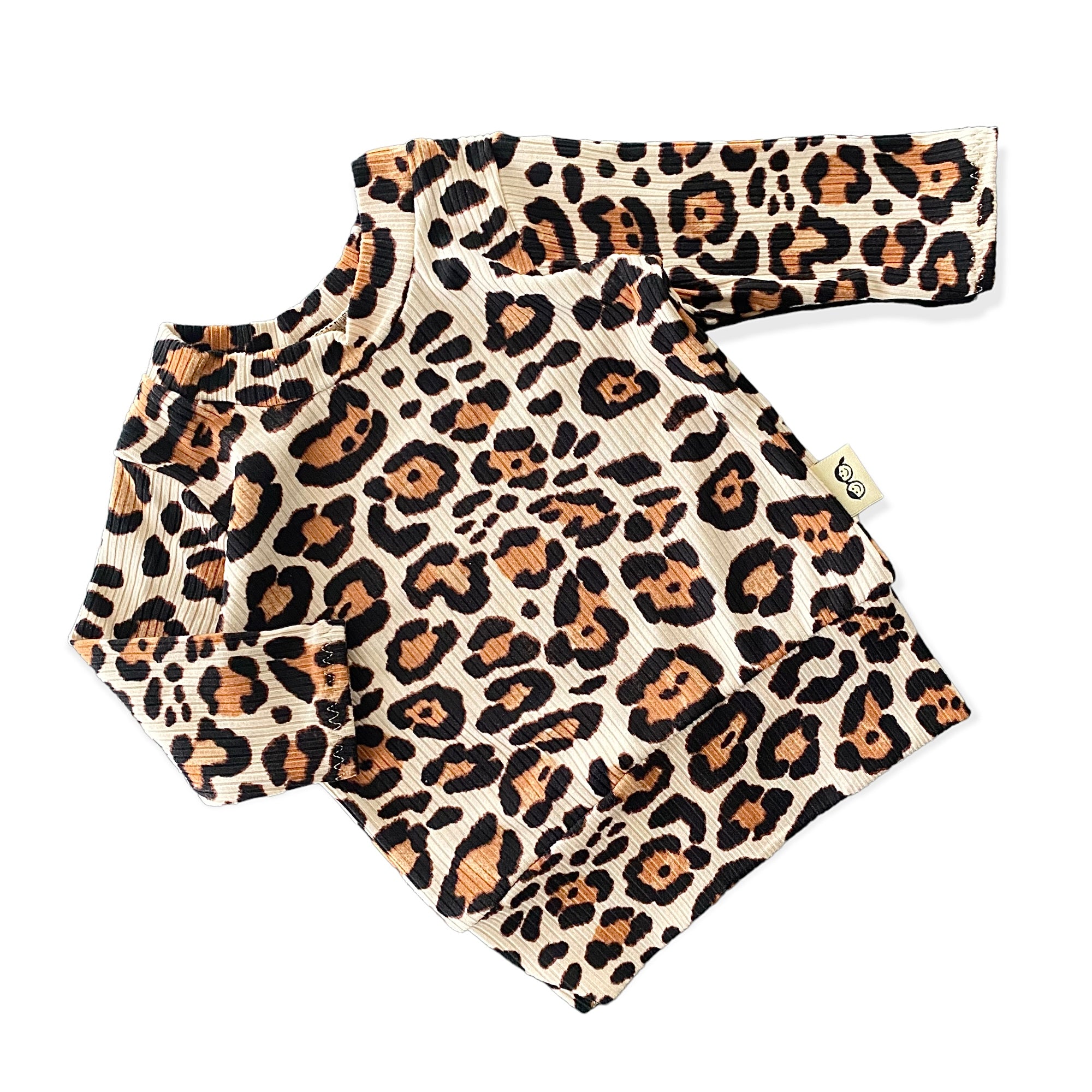 Taupe Leopard Ribbed Lounge Top
