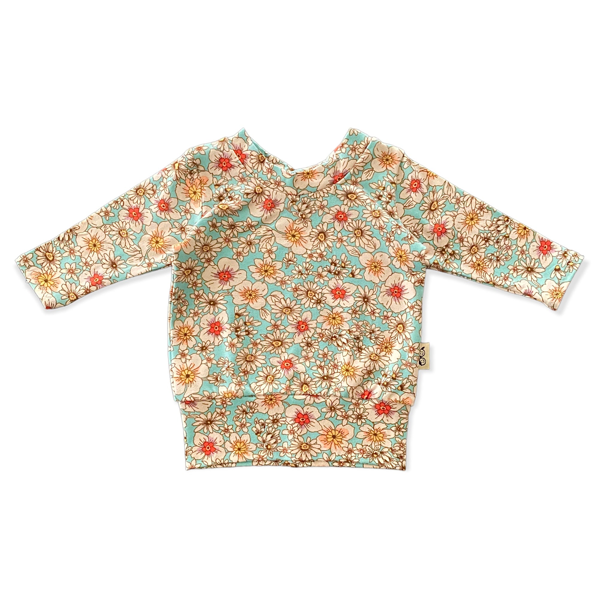 Vintage Flowers on Mint Lounge Top