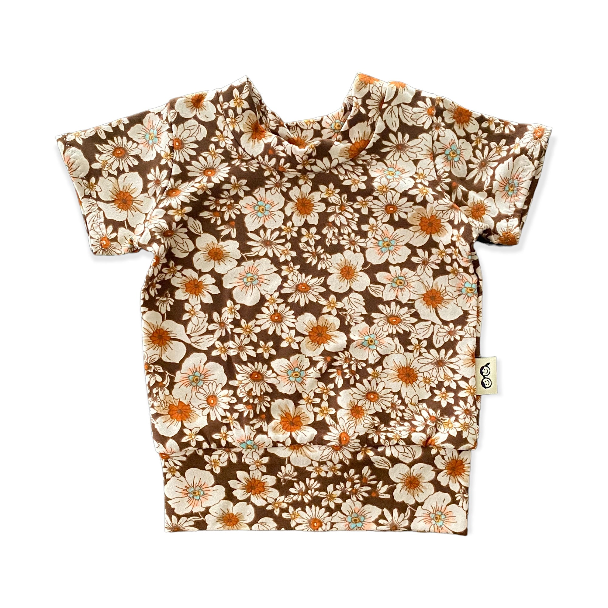 Vintage Flowers on Brown Summer Lounge Top